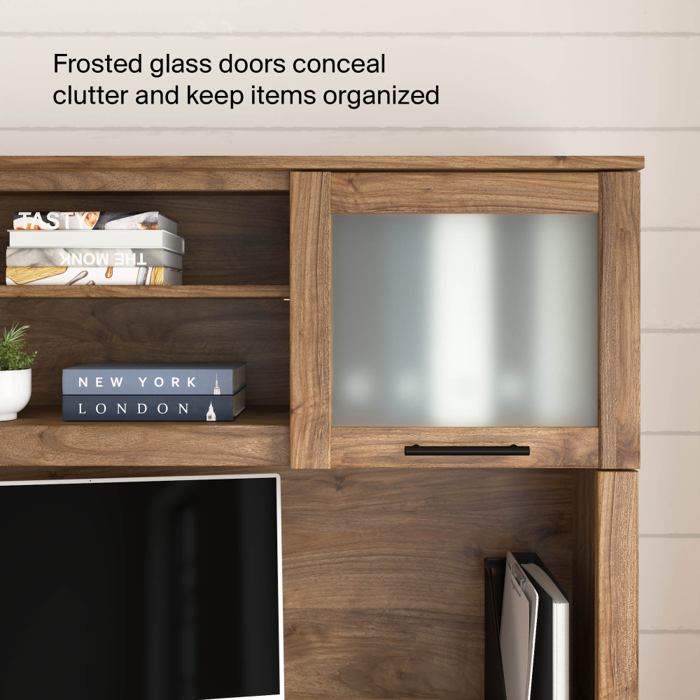 Shop Bush Home Somerset 60W Desk Hutch, Image 06, WC81331, #color_fresh walnut