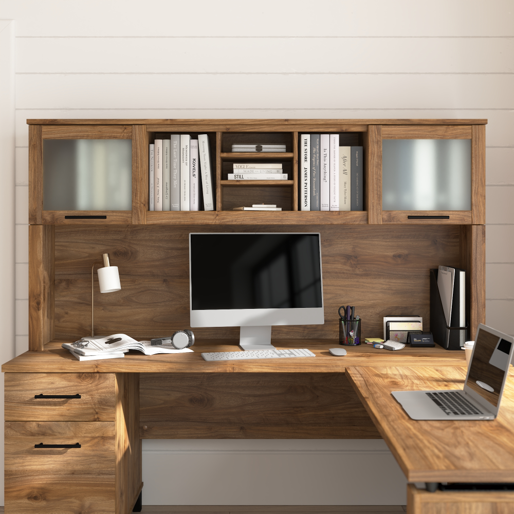 Shop Bush Home Somerset 72W Desk Hutch, Image 01, WC81311, #color_fresh walnut