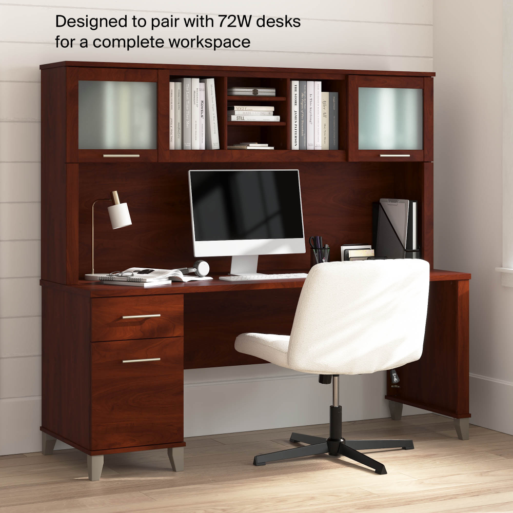 Shop Bush Home Somerset 72W Desk Hutch, Image 05, WC81711, #color_hansen cherry