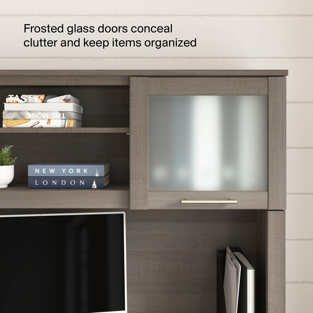 Shop Bush Home Somerset 60W Desk Hutch, Image 06, WC81631, #color_ash gray