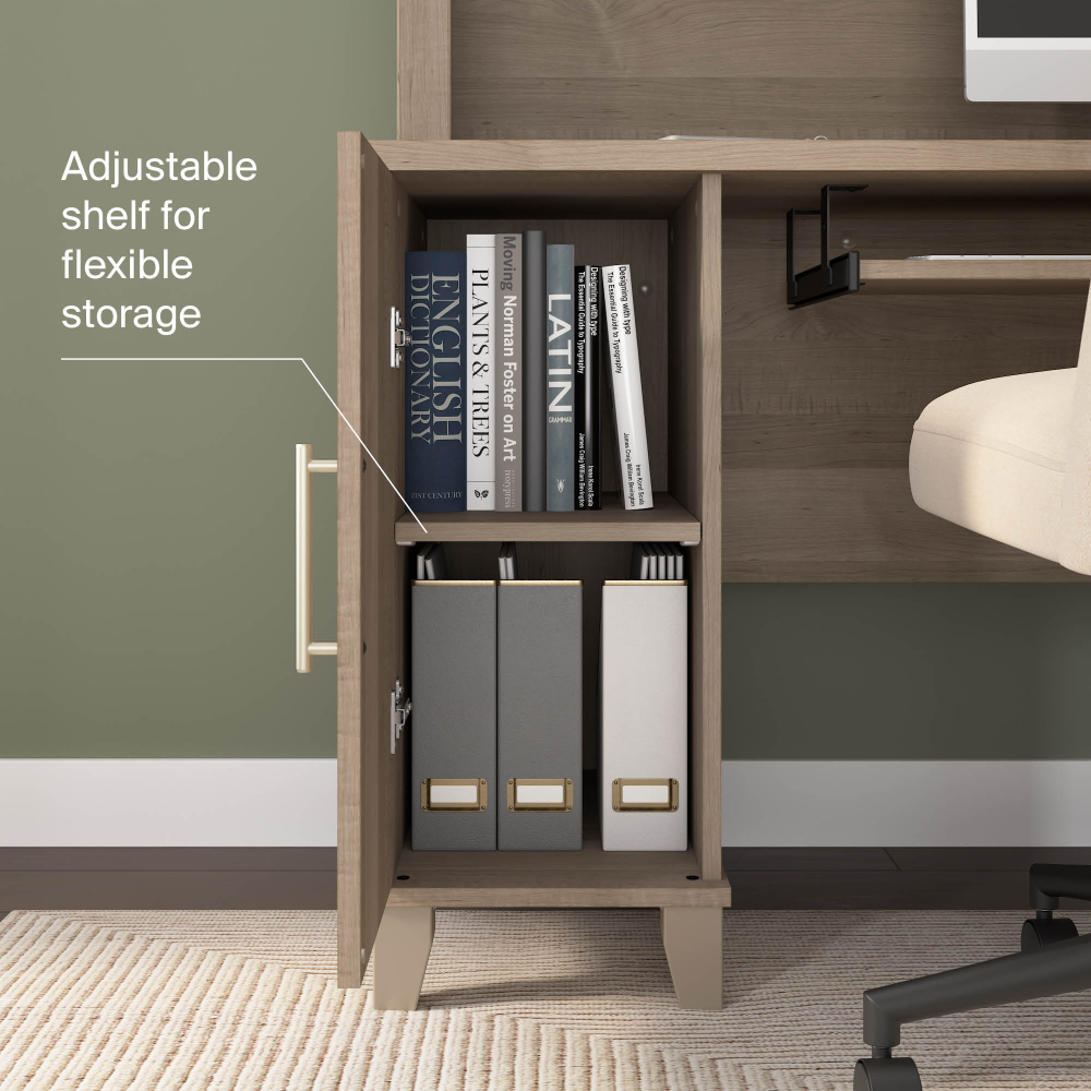Shop Bush Home Somerset 72W L Shaped Desk with Storage, Image 04, WC81610K, #color_ash gray