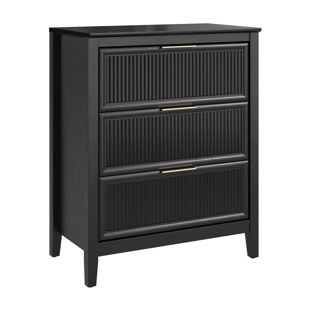 Shop Bush Home Camille Fluted 3 Drawer Dresser, Image 02, CMS130OB-03, #color_onyx birch