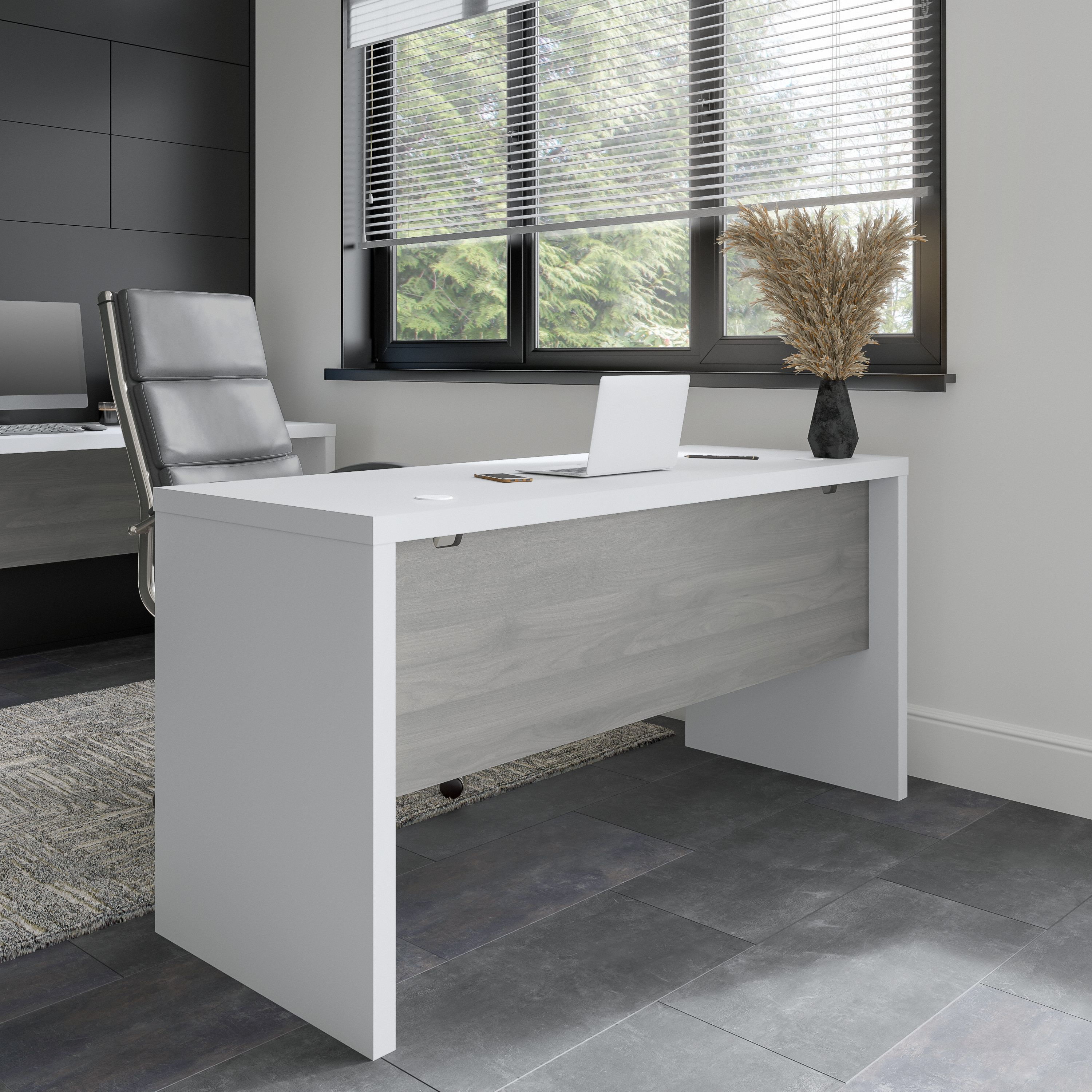 Shop Bush Business Furniture Echo 60W Credenza Desk 01 KI60506-03 #color_pure white/modern gray