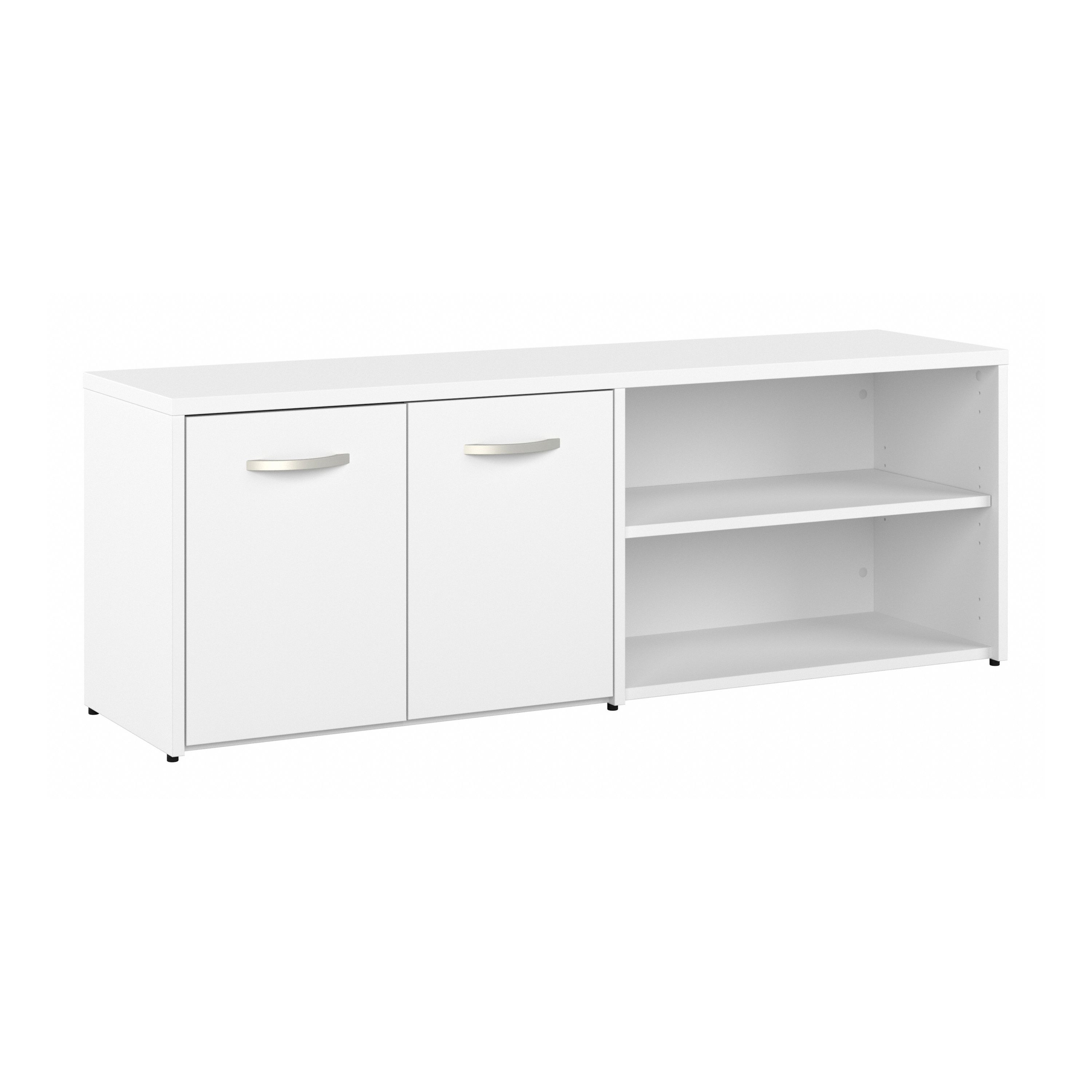 Shop Bush Business Furniture Studio A Low Storage Cabinet with Doors and Shelves 02 SDS160WH-Z #color_white