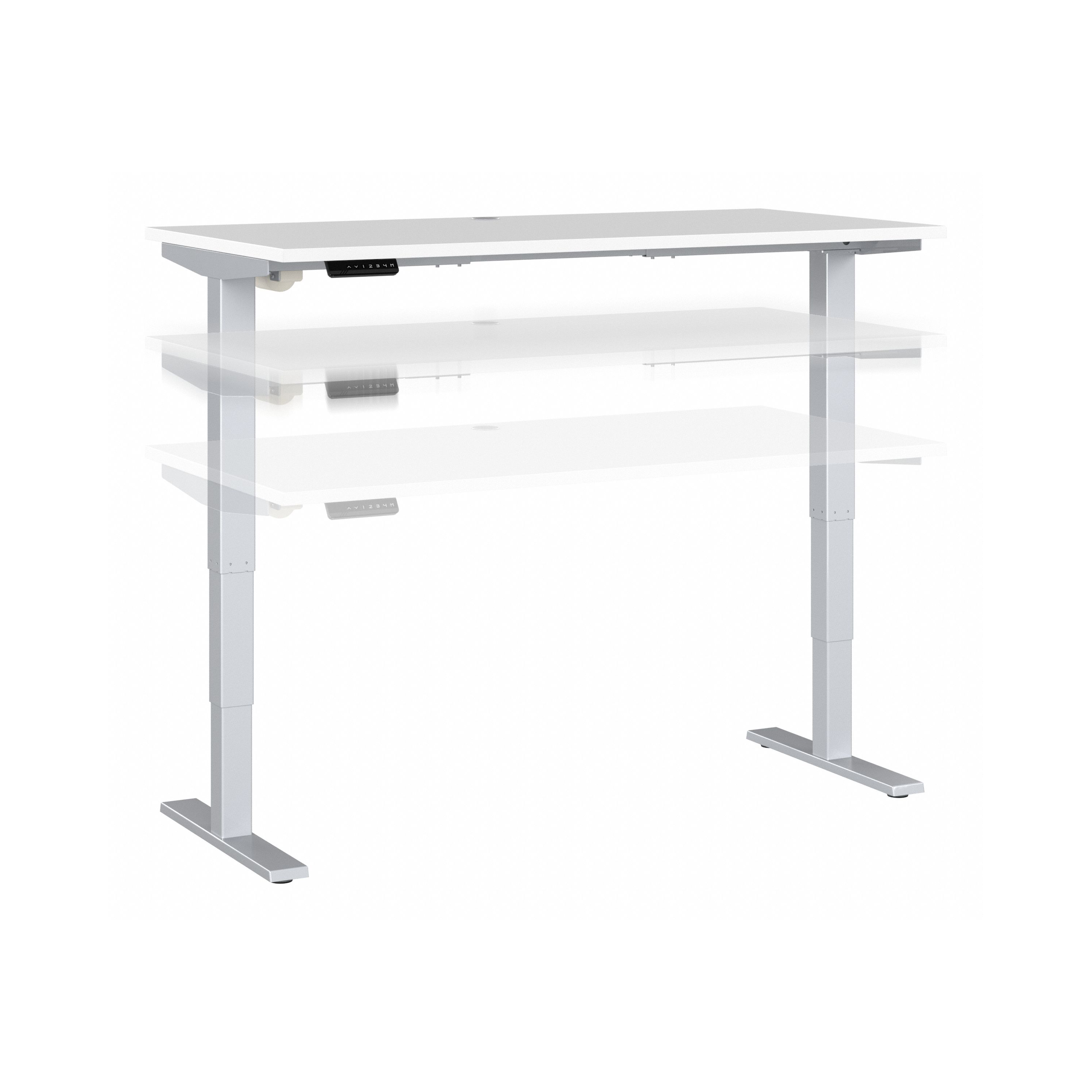 Shop Move 40 Series by Bush Business Furniture 60W x 30D Electric Height Adjustable Standing Desk 02 M4S6030WHSK #color_white/cool gray metallic