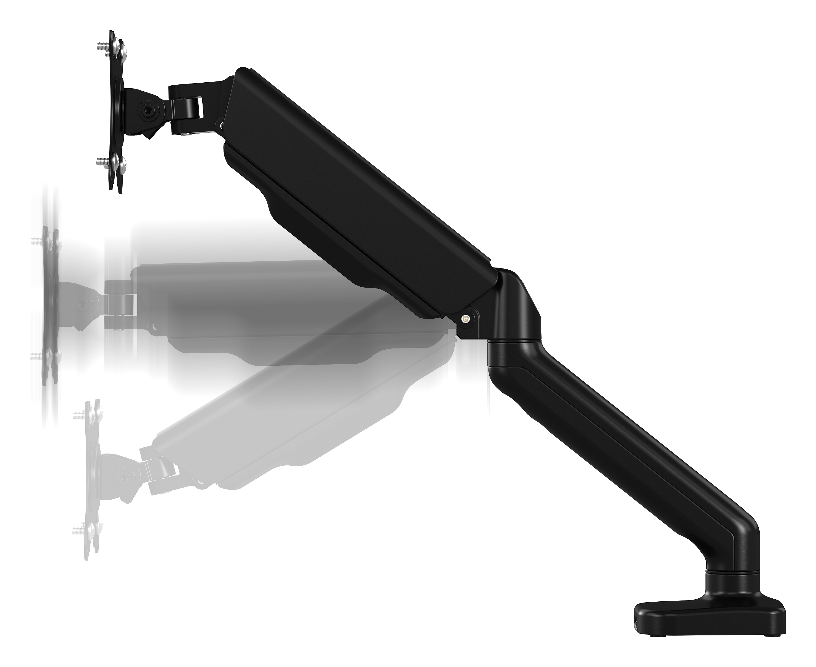 Shop Bush Business Furniture Adjustable Monitor Arm with USB Port 03 AC99890-03 #color_satin black