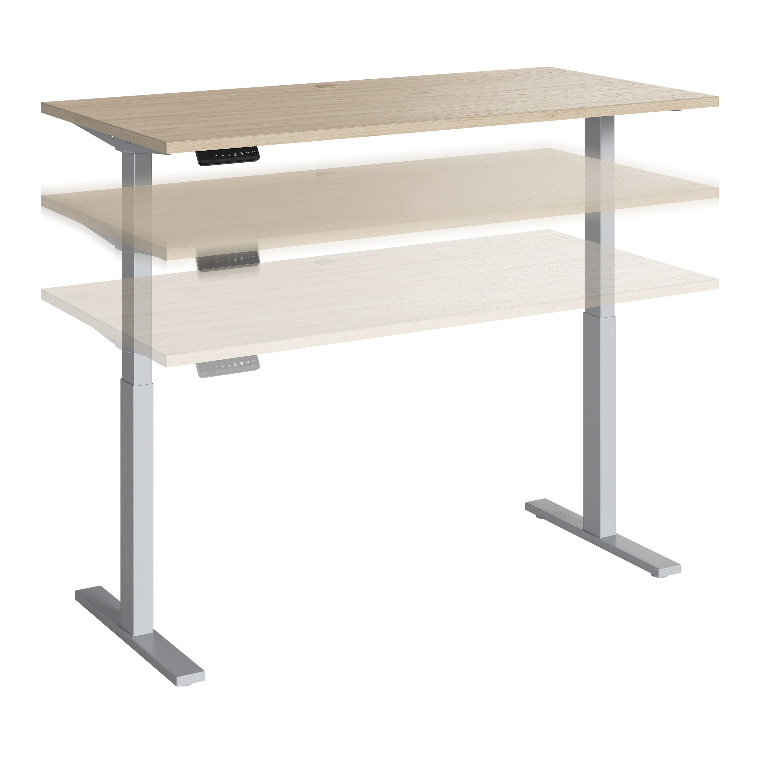 Shop Move 60 Series by Bush Business Furniture 60W x 30D Electric Height Adjustable Standing Desk 02 M6S6030NESK #color_natural elm/cool gray metallic