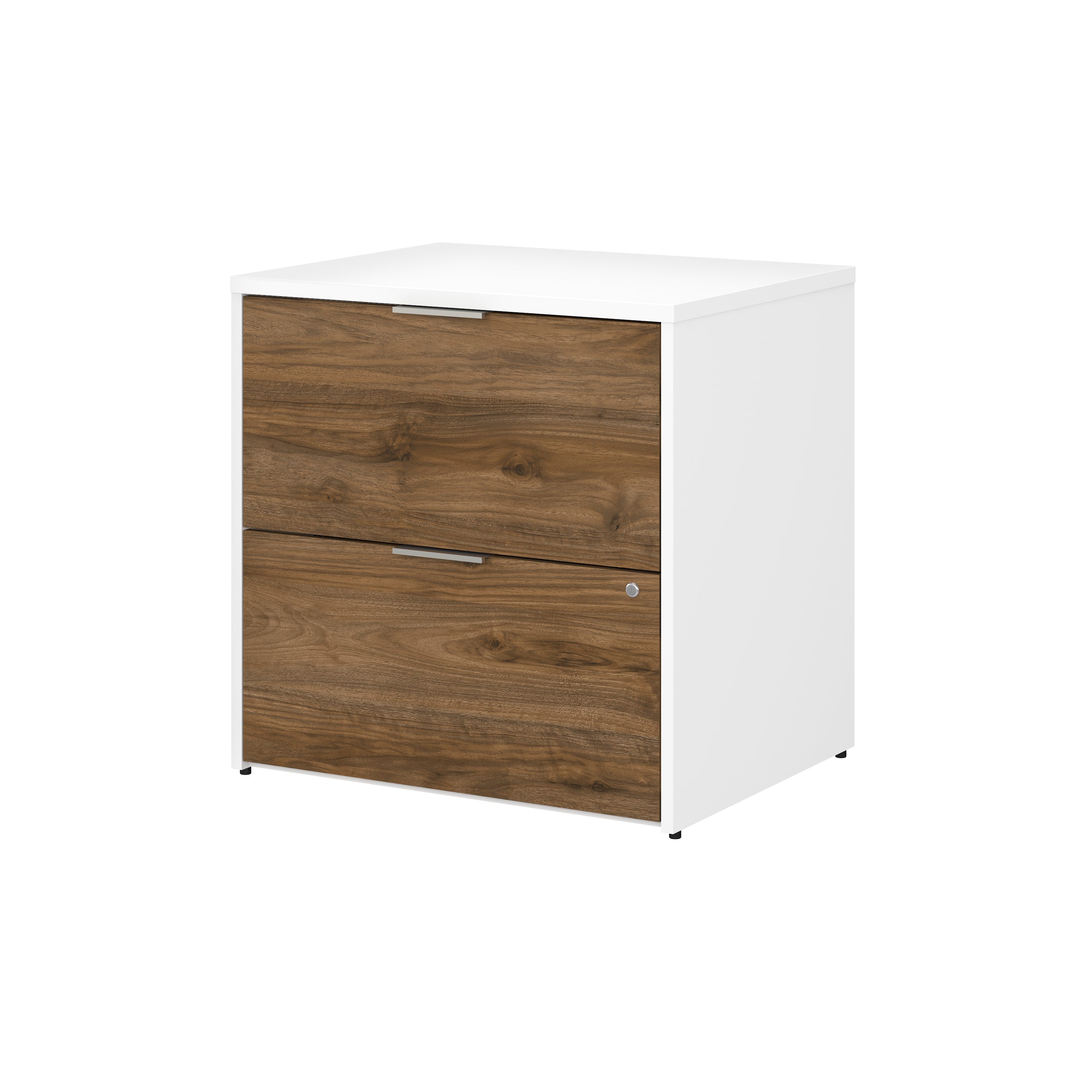 Shop Bush Business Furniture Jamestown 2 Drawer Lateral File Cabinet - Assembled 02 JTF130FWWHSU #color_fresh walnut/white