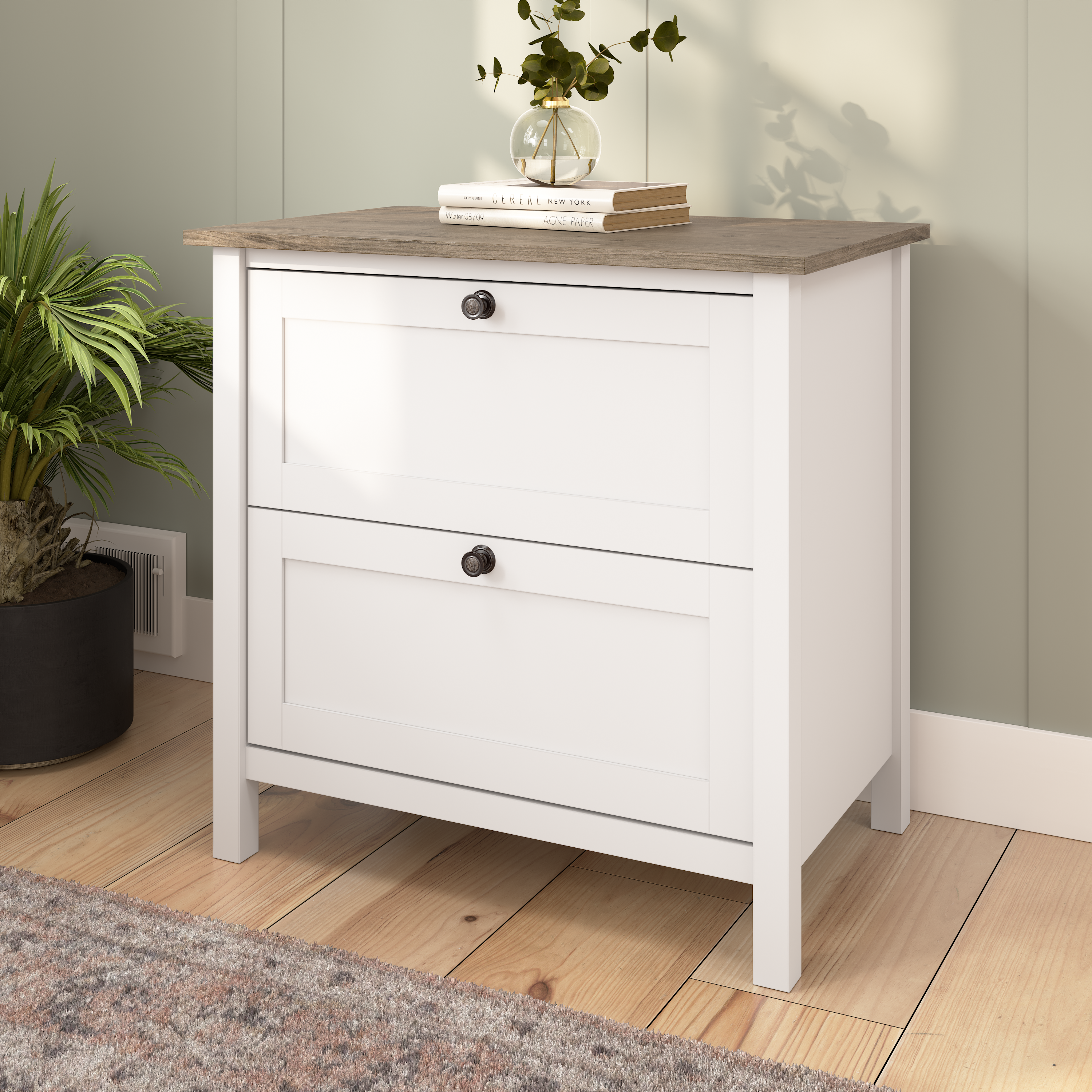 Shop Bush Furniture Mayfield 2 Drawer Lateral File Cabinet 01 MAF131GW2-03 #color_shiplap gray/pure white