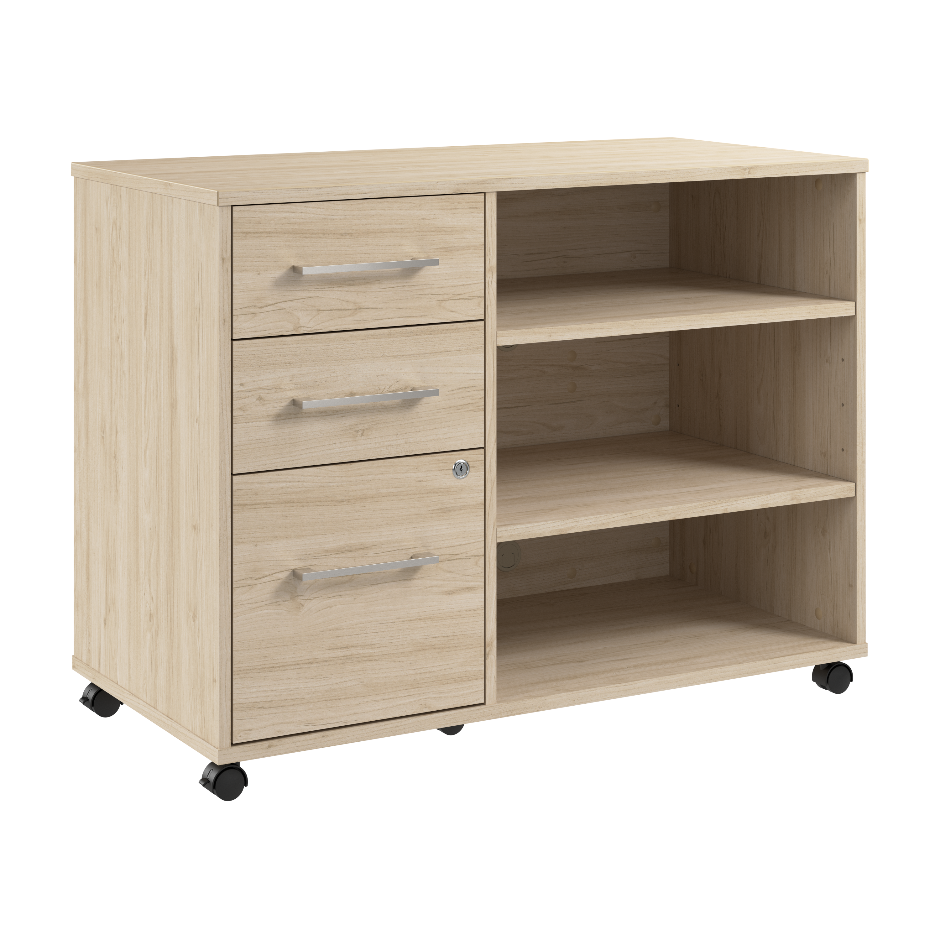 Shop Bush Business Furniture Hustle Office Storage Cabinet with Wheels 02 HUF140NE #color_natural elm