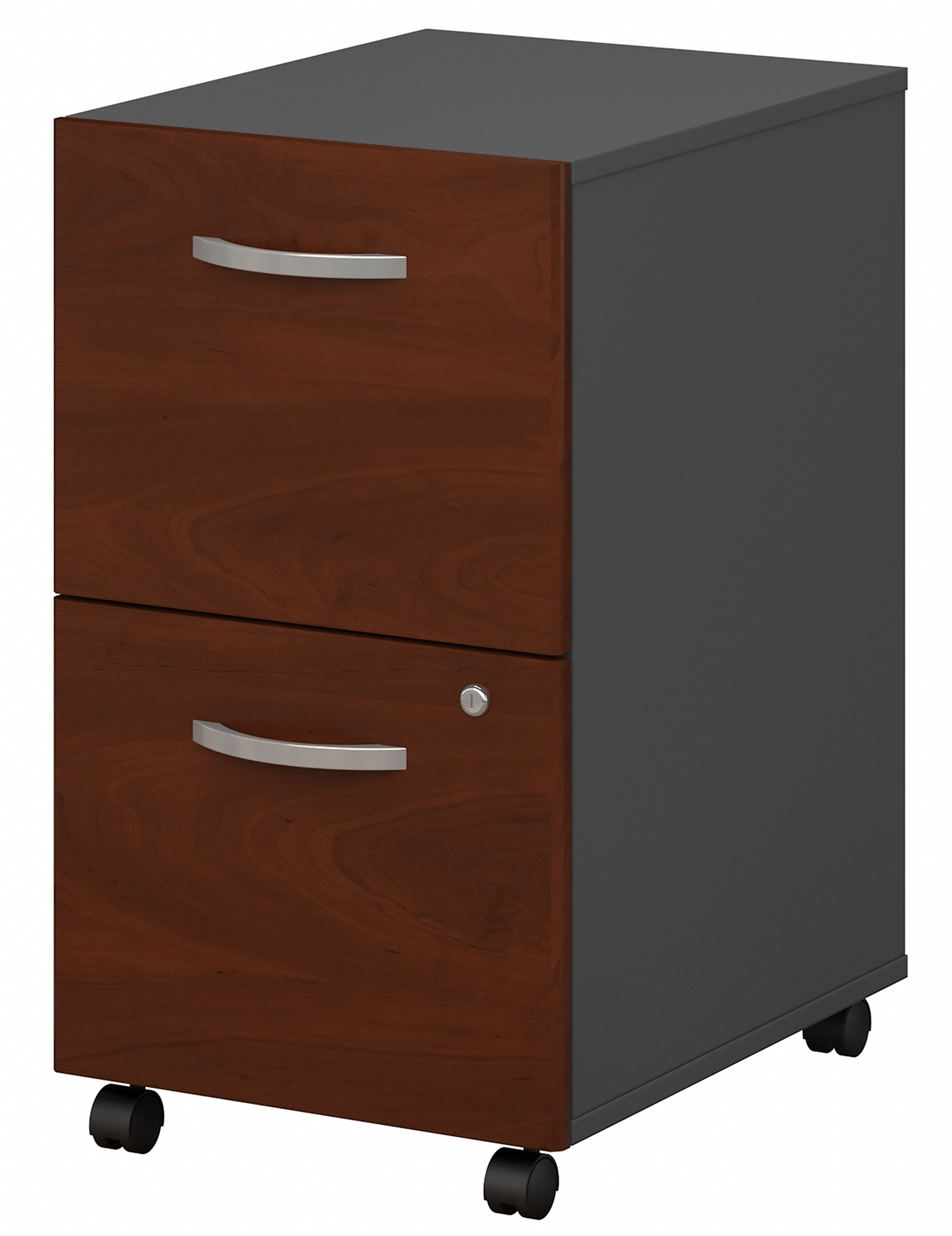 Shop Bush Business Furniture Series C 2 Drawer Mobile File Cabinet - Assembled 02 WC24452SU #color_hansen cherry/graphite gray