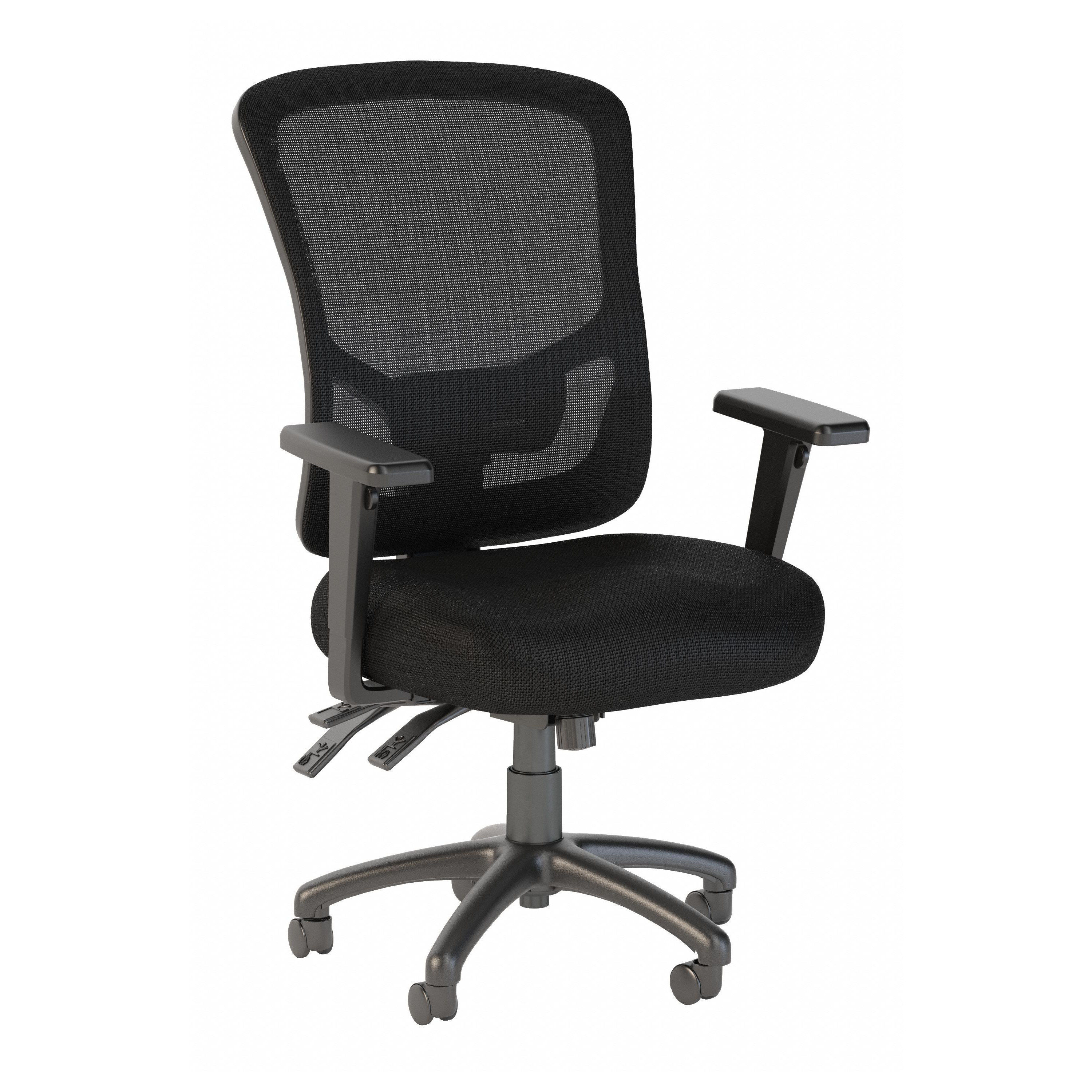 Shop Bush Business Furniture Custom Comfort High Back Multifunction Mesh Executive Office Chair 02 CH1303BLF-03 #color_black nylon mesh