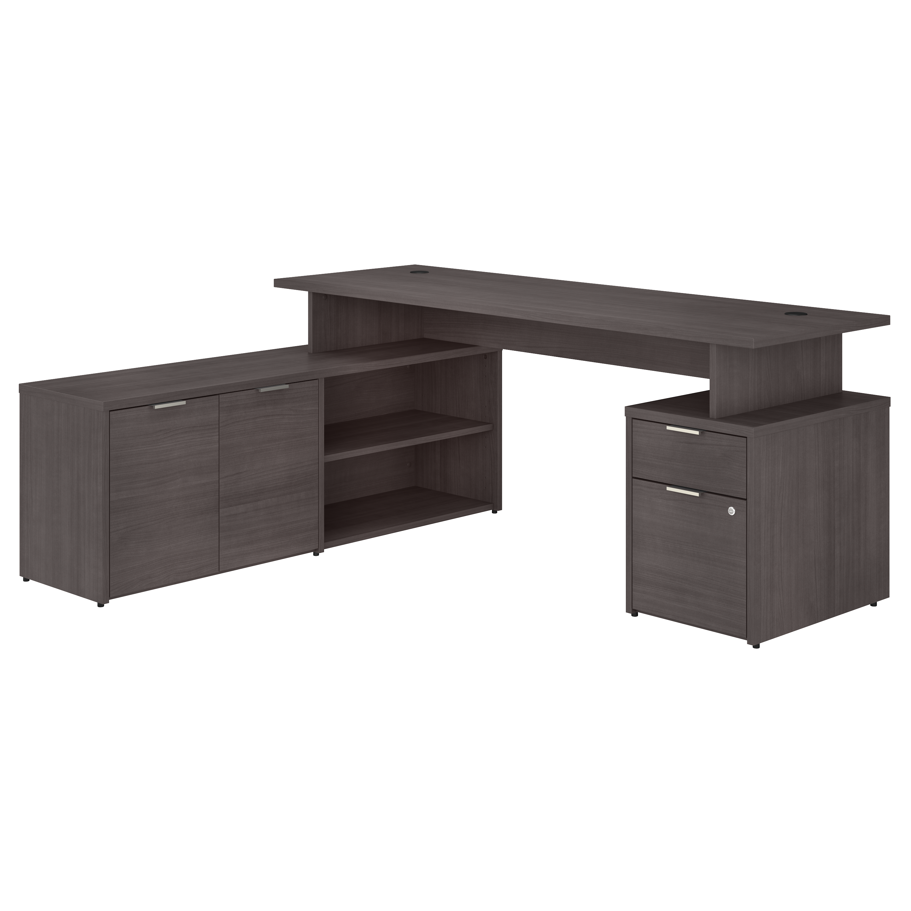 Shop Bush Business Furniture Jamestown 72W L Shaped Desk with Drawers 02 JTN009SGSU #color_storm gray