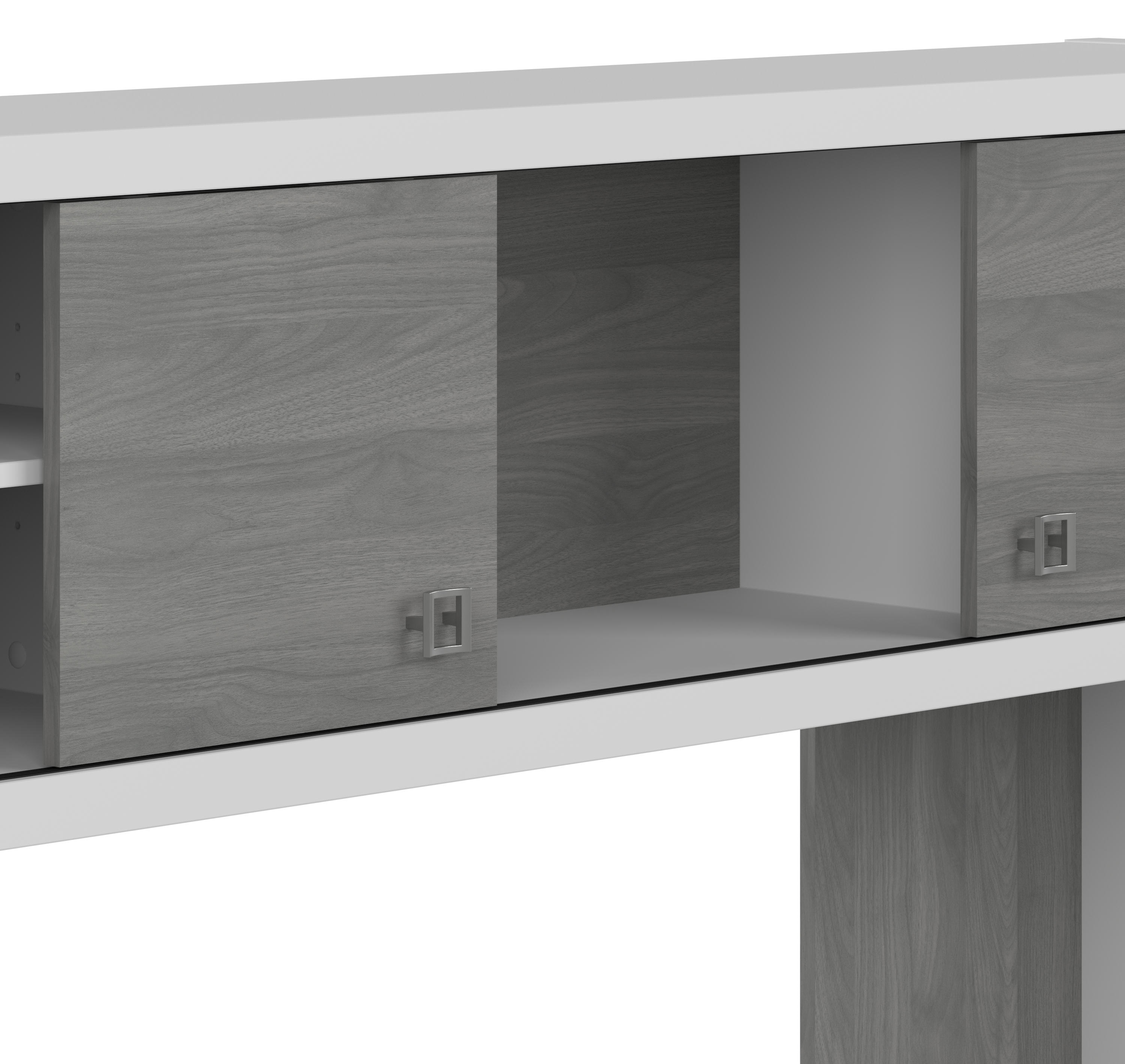 Shop Bush Business Furniture Echo 60W Credenza Desk with Hutch 03 ECH030WHMG #color_pure white/modern gray