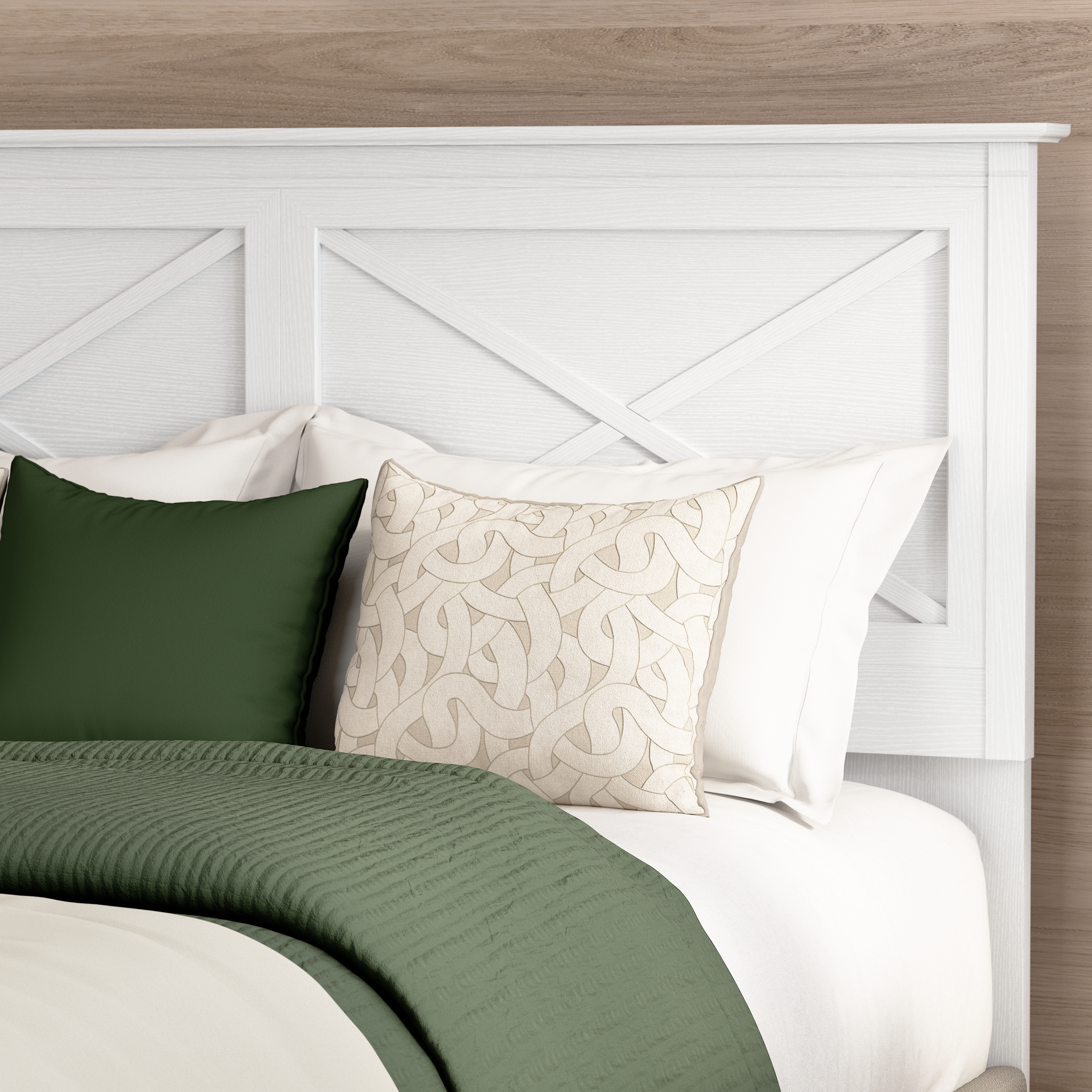 Bush Home Key West 65W Full/Queen Headboard with Set of 2 Nightstands