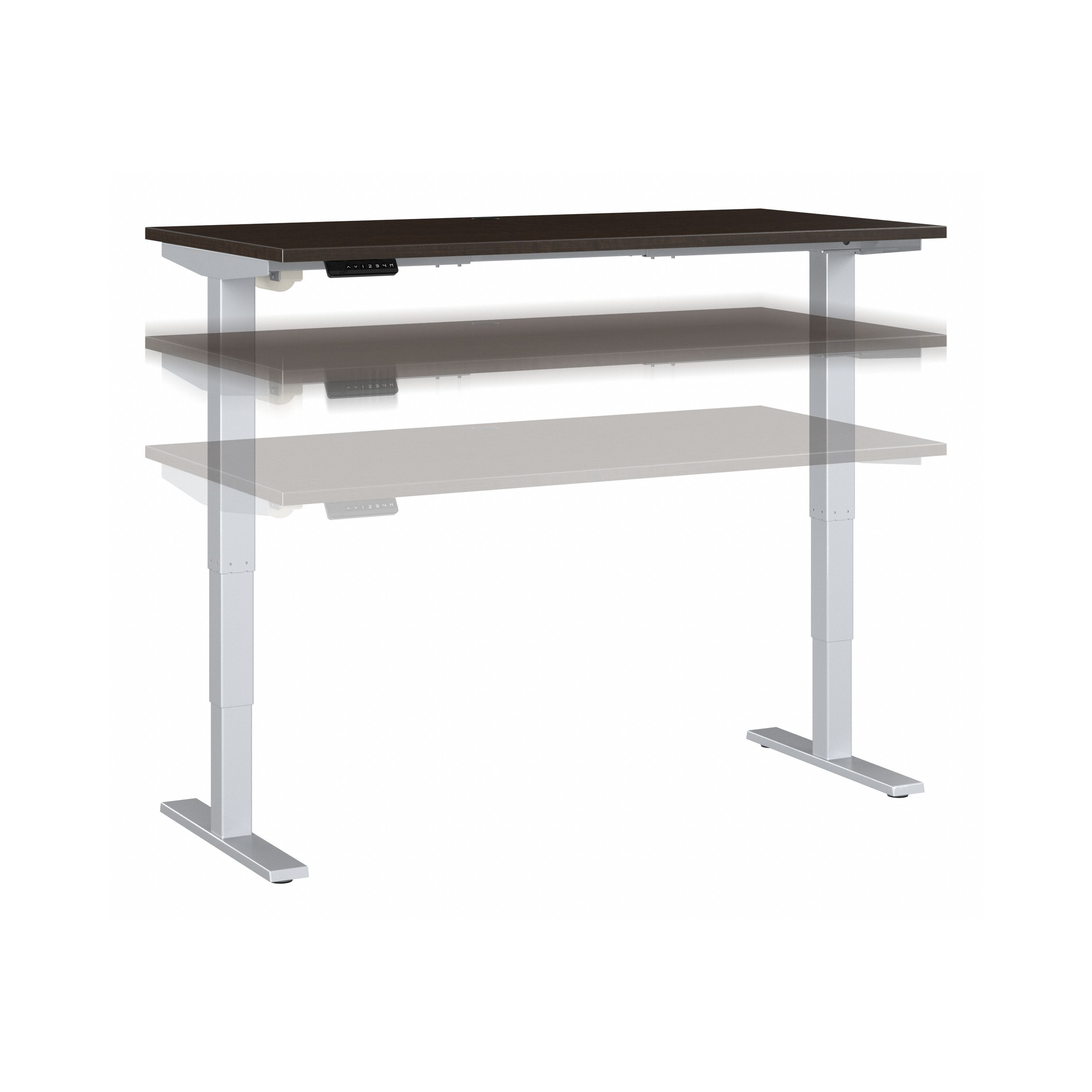 Shop Move 40 Series by Bush Business Furniture 60W x 30D Electric Height Adjustable Standing Desk 02 M4S6030MRSK #color_mocha cherry/cool gray metallic