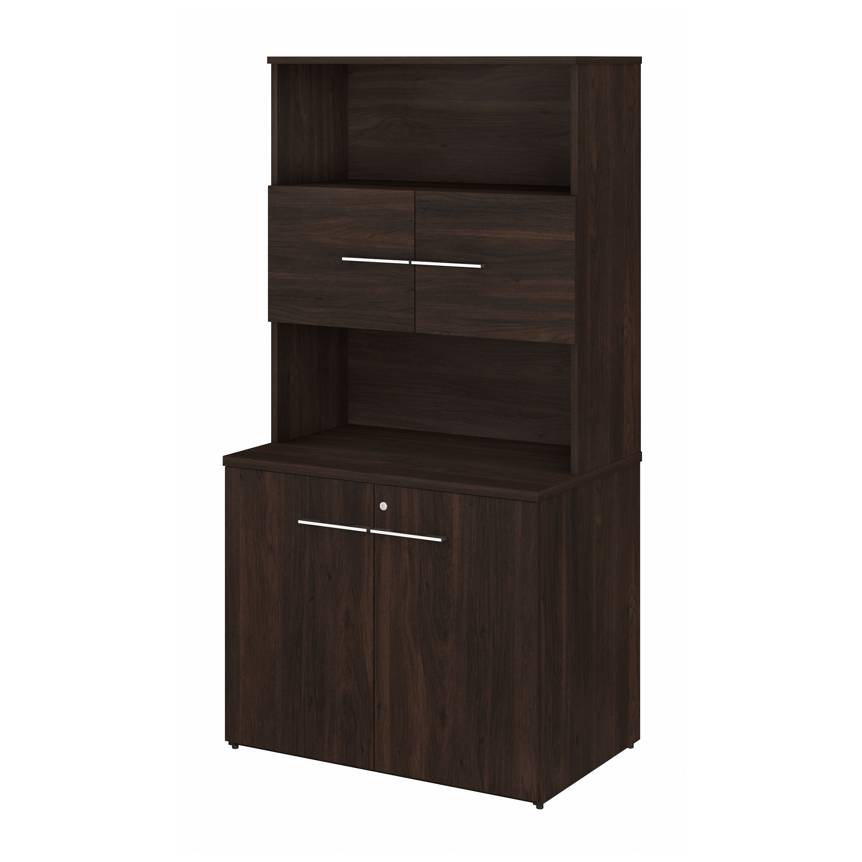 Shop Bush Business Furniture Office 500 36W Tall Storage Cabinet with Doors and Shelves 02 OF5008BWSU #color_black walnut
