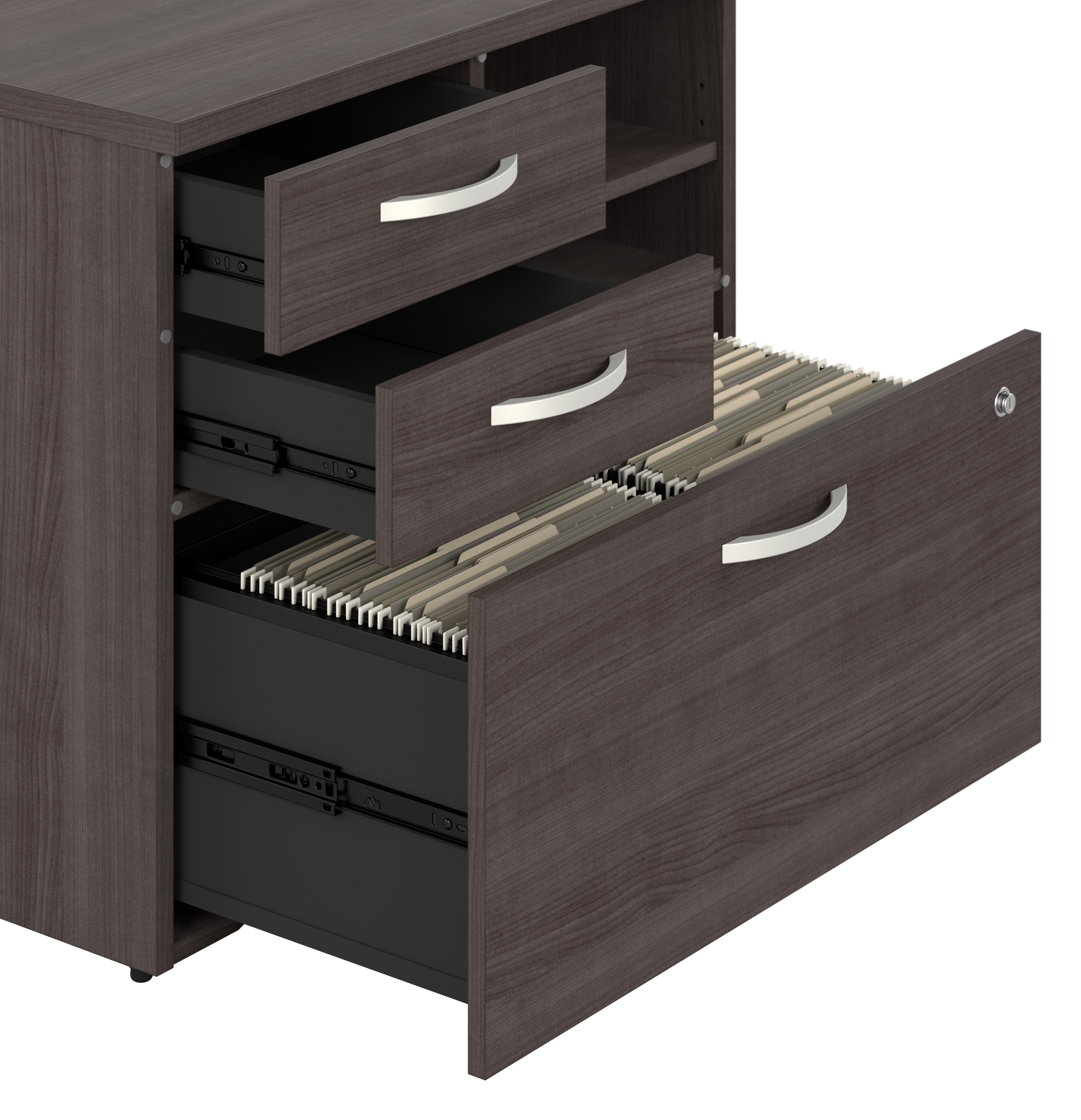 Shop Bush Business Furniture Studio C Office Storage Cabinet with Drawers and Shelves 03 SCF130SGSU #color_storm gray