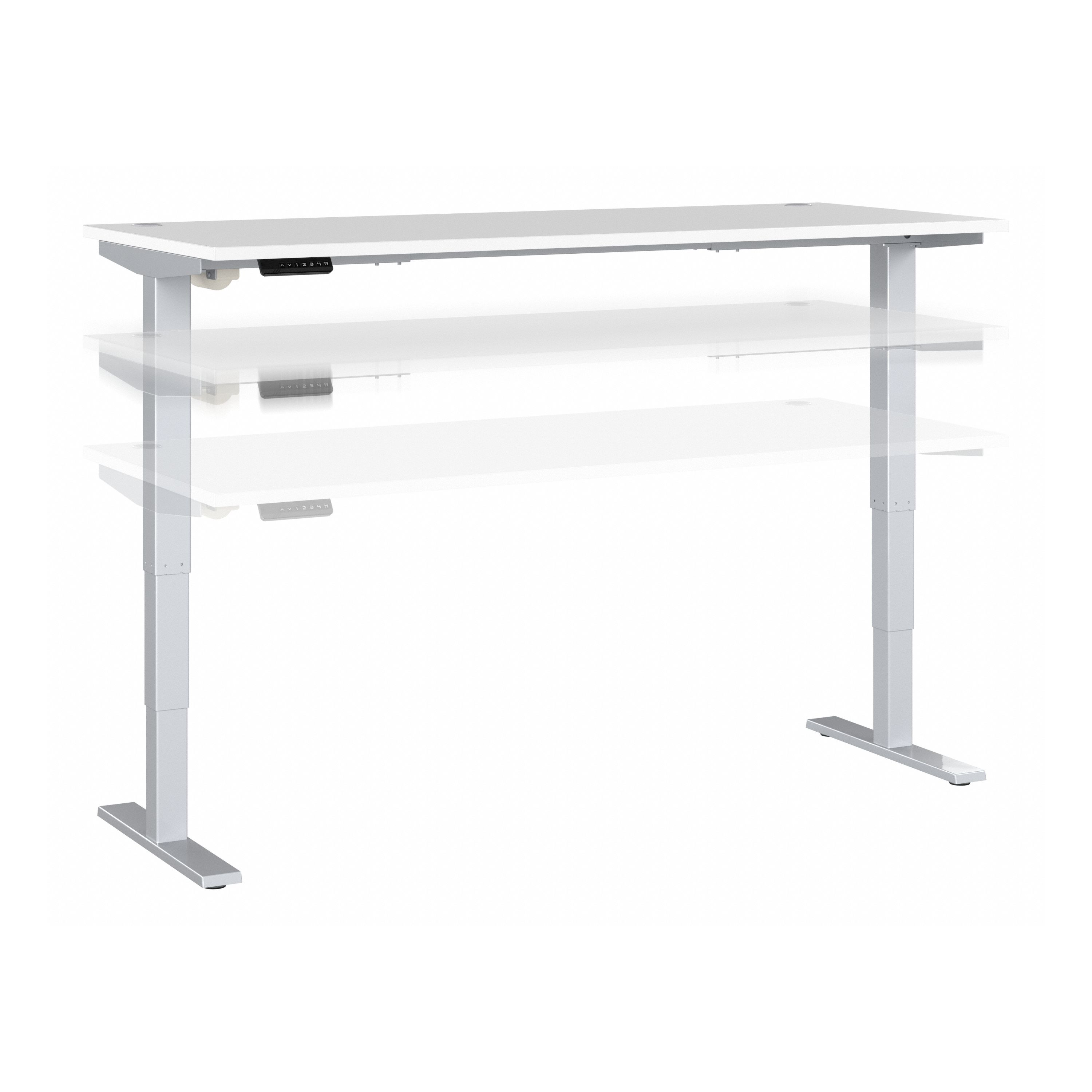 Shop Move 40 Series by Bush Business Furniture 72W x 30D Electric Height Adjustable Standing Desk 02 M4S7230WHSK #color_white/cool gray metallic