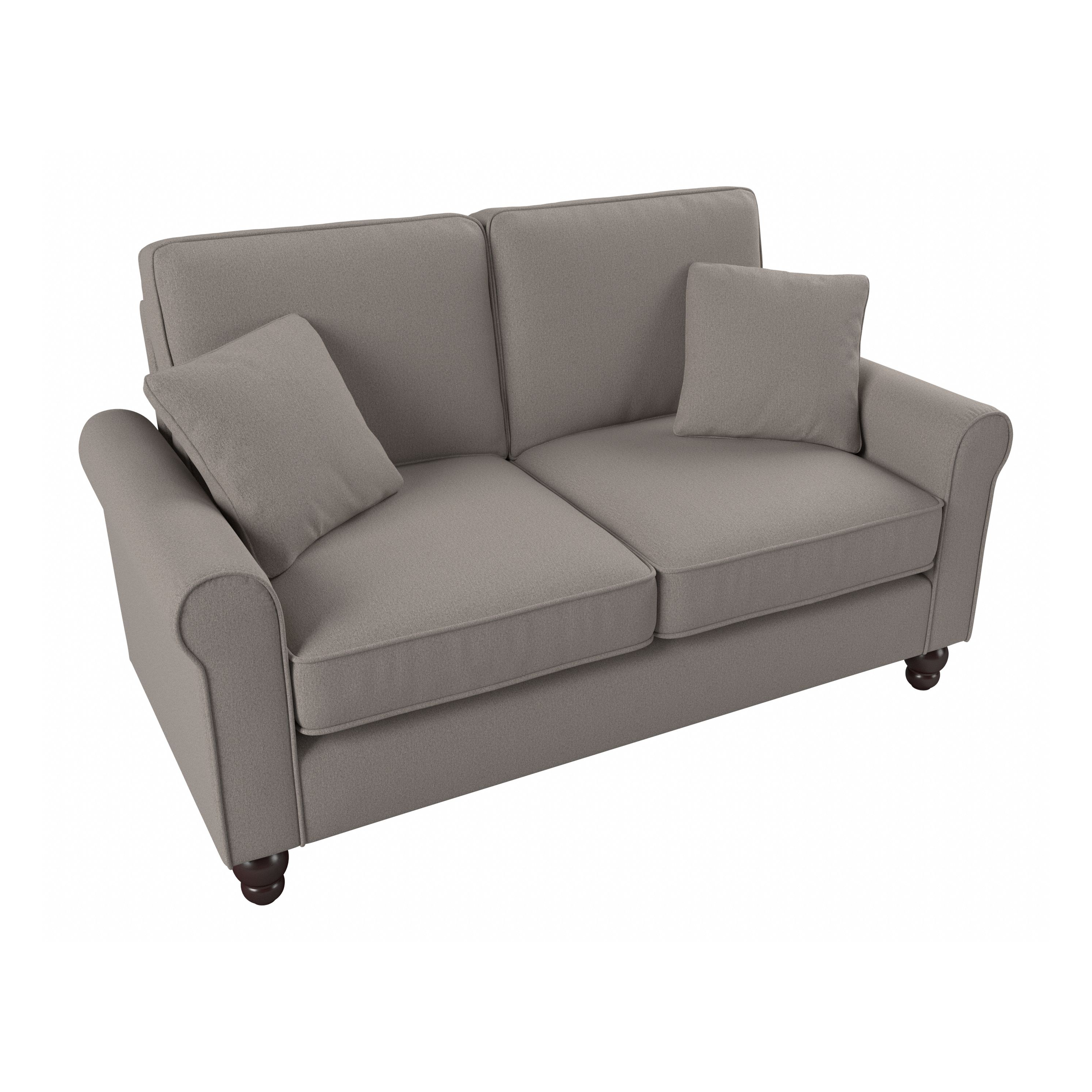 Shop Bush Furniture Hudson 61W Loveseat 02 HDJ61BBGH-03K #color_beige herringbone fabric