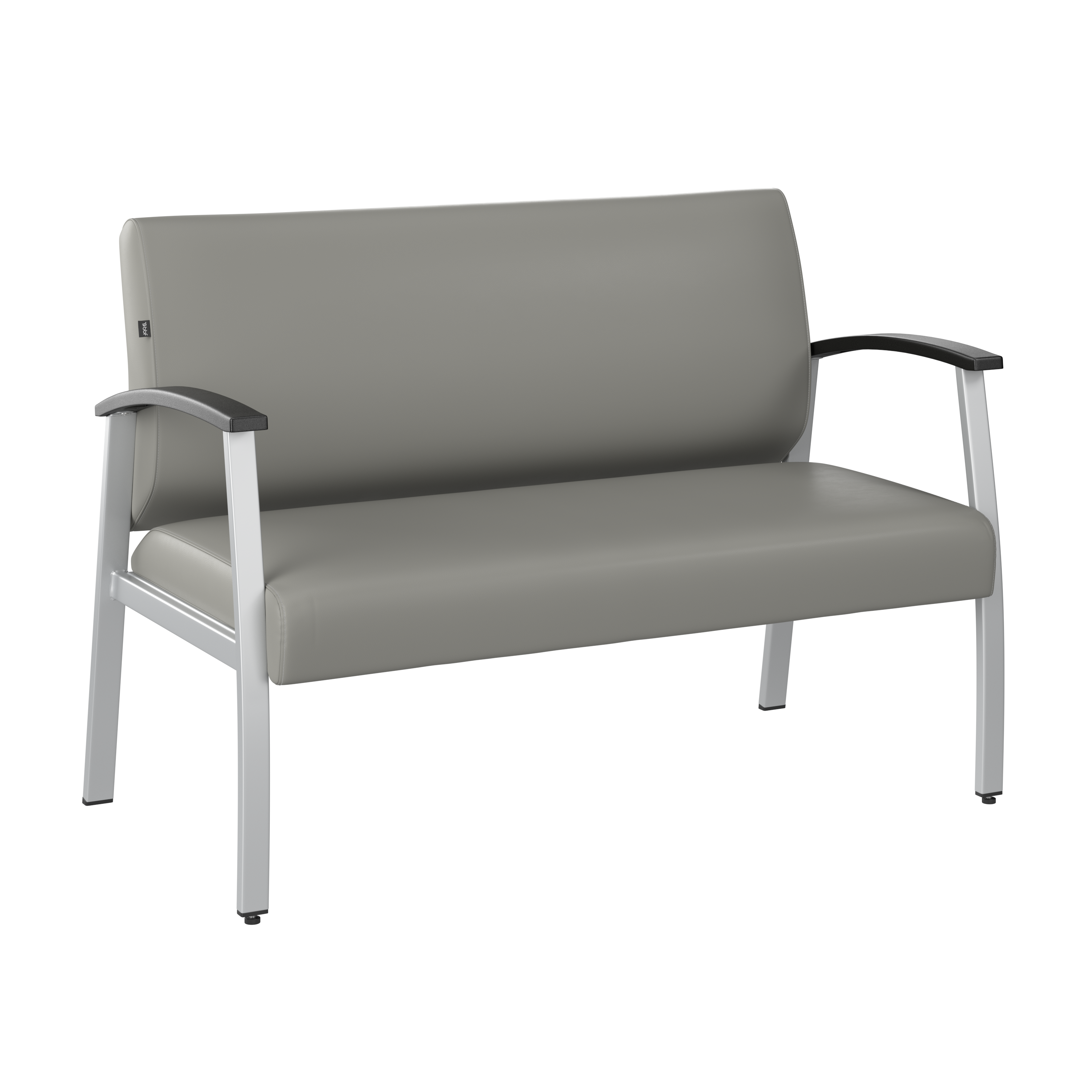 Shop Bush Business Furniture Arrive Waiting Room Loveseat with Arms 02 CH3903GVL-03 #color_light gray vinyl