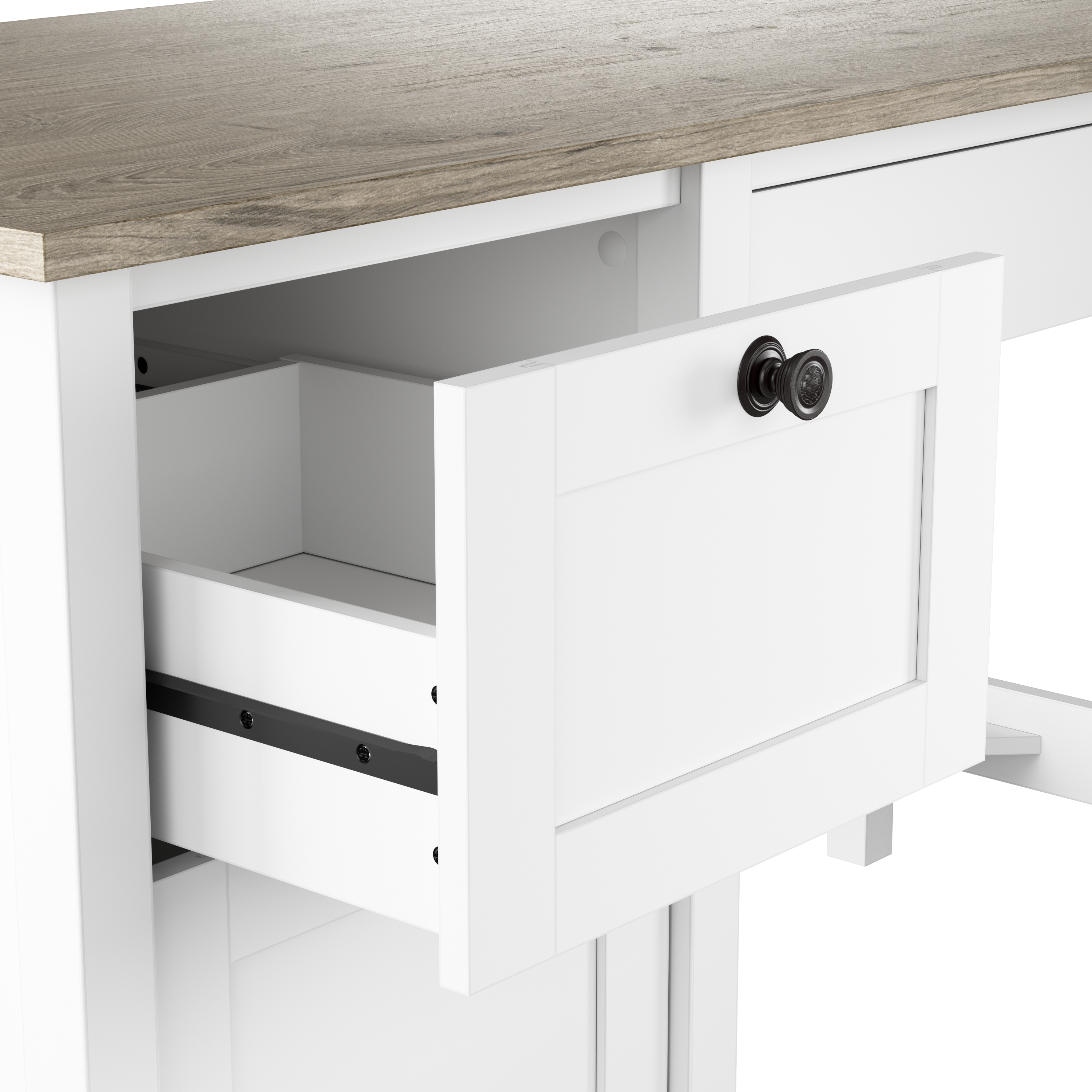 Shop Bush Furniture Mayfield 54W Computer Desk with Drawers 03 MAD254GW2-03 #color_shiplap gray/pure white