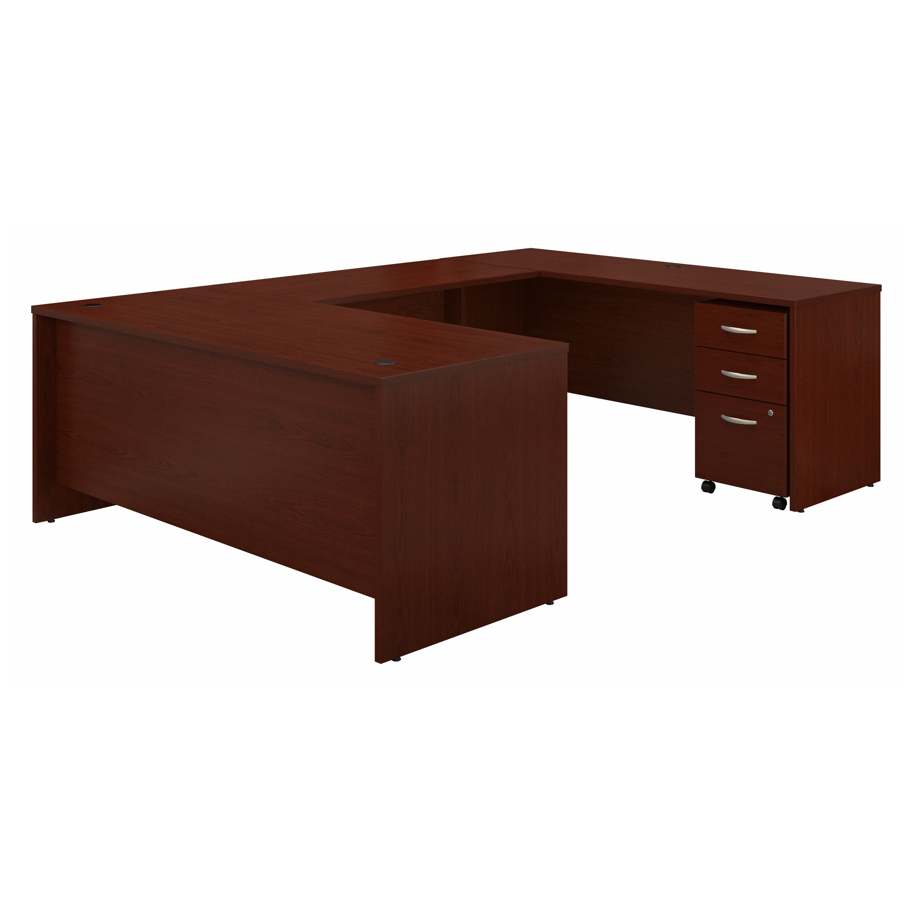 Shop Bush Business Furniture Series C 72W x 30D U Shaped Desk with Mobile File Cabinet 02 SRC091MASU #color_mahogany