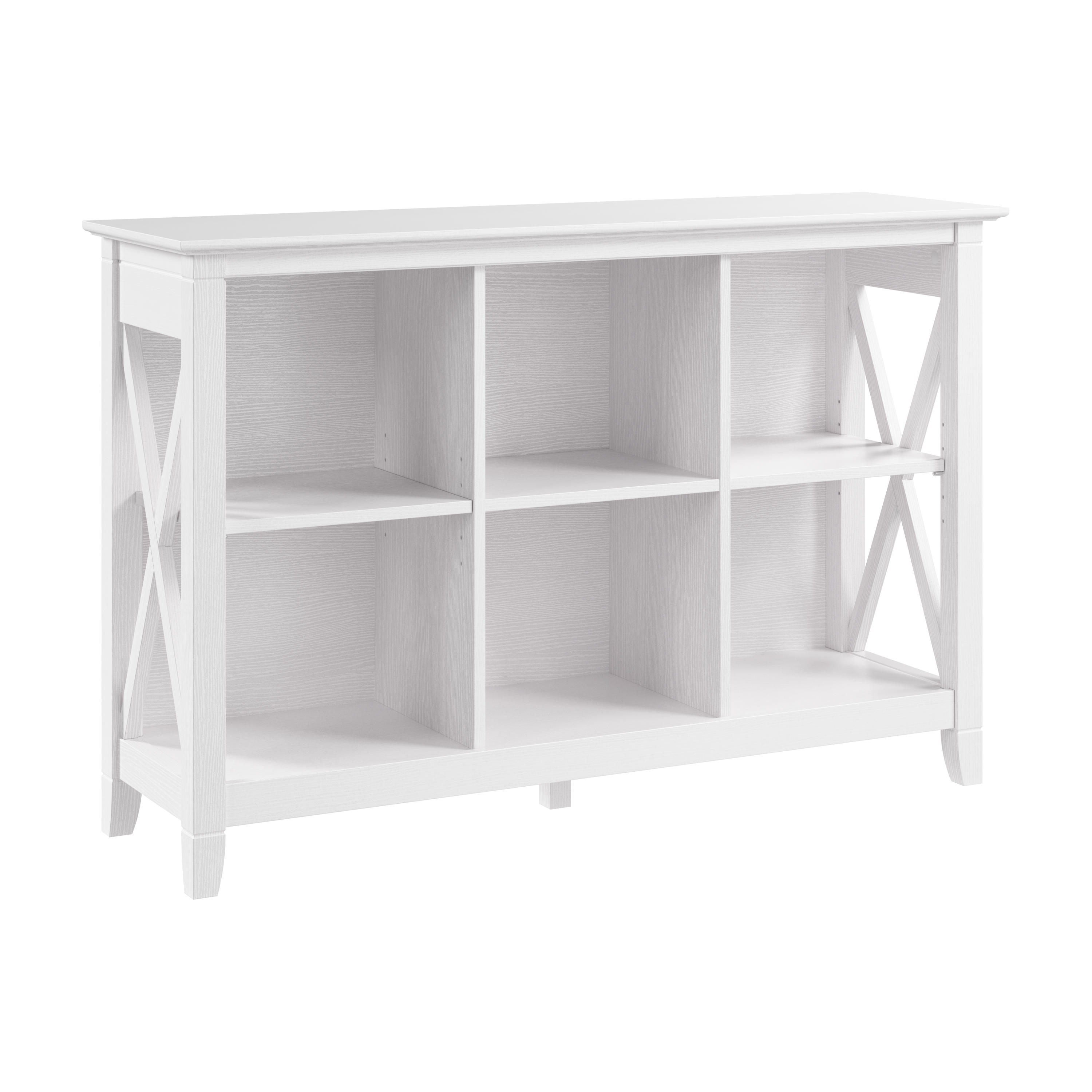 Shop Bush Furniture Key West 6 Cube Bookcase 02 KWB146WT-03 #color_pure white oak