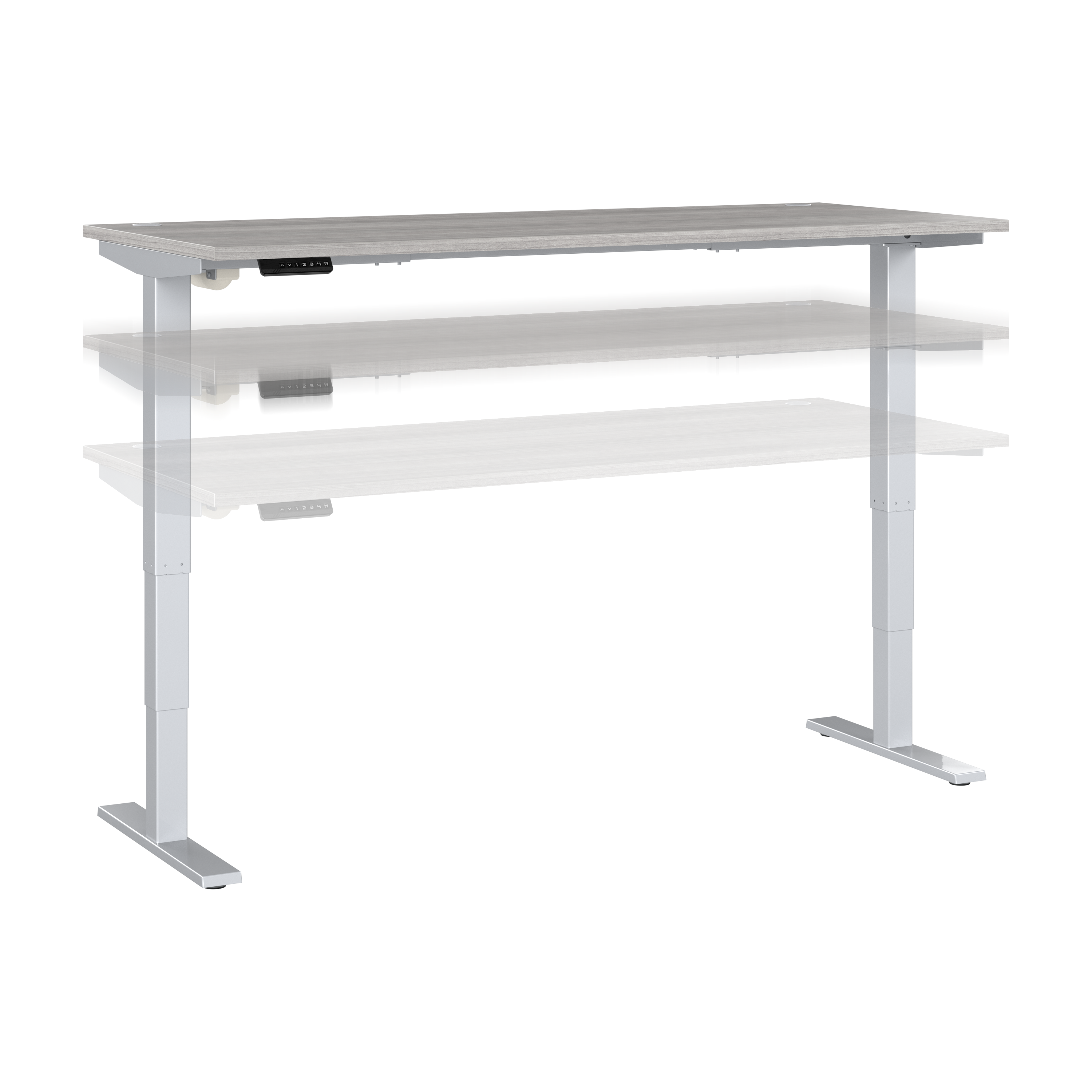 Shop Move 40 Series by Bush Business Furniture 72W x 30D Electric Height Adjustable Standing Desk 02 M4S7230PGSK #color_platinum gray/cool gray metallic