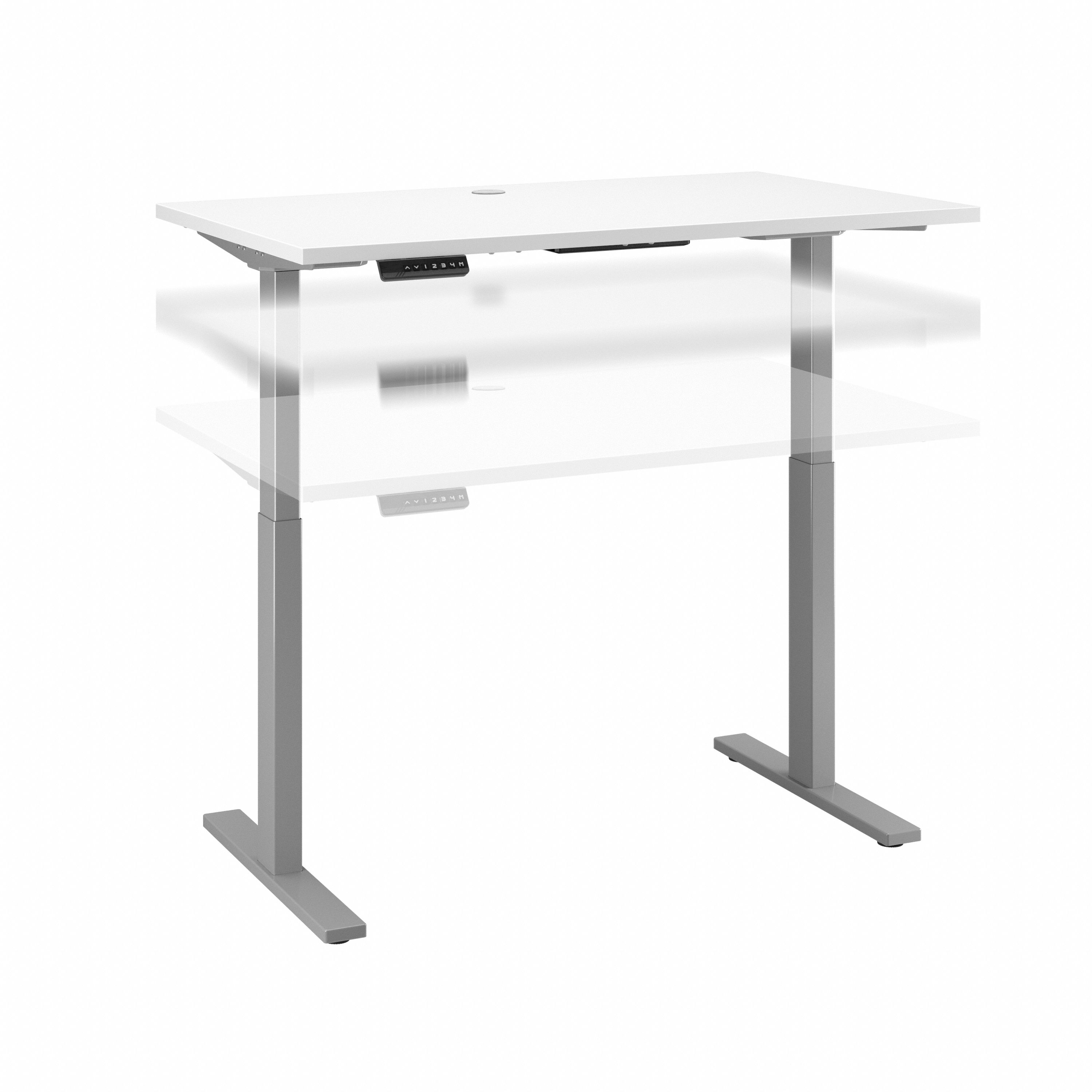 Shop Move 60 Series by Bush Business Furniture 48W x 24D Electric Height Adjustable Standing Desk 02 M6S4824WHSK #color_white/cool gray metallic