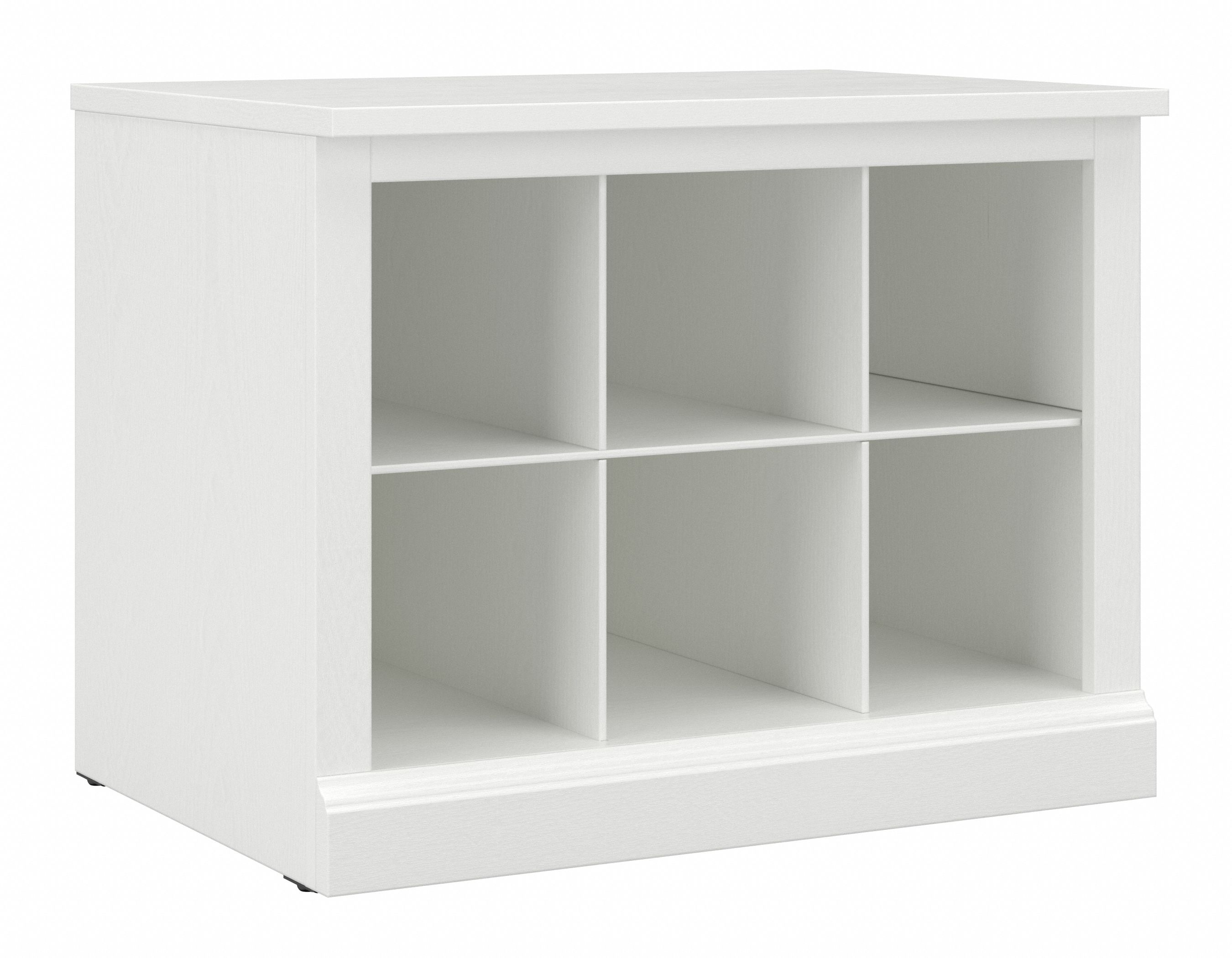 Shop Bush Furniture Woodland 24W Small Shoe Bench with Shelves 02 WDS224WAS-03 #color_white ash
