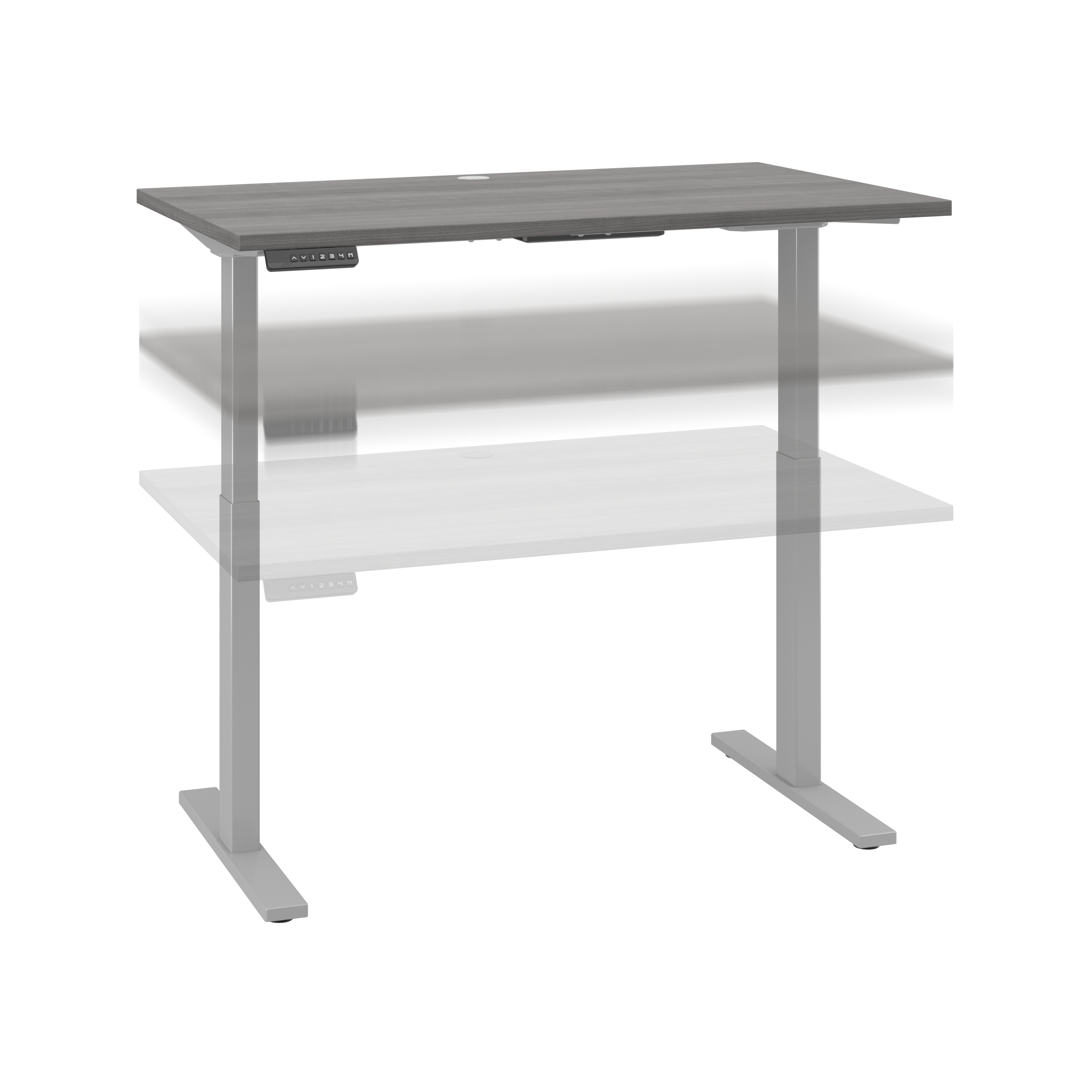 Shop Move 60 Series by Bush Business Furniture 48W x 24D Electric Height Adjustable Standing Desk 02 M6S4824PGSK #color_platinum gray/cool gray metallic