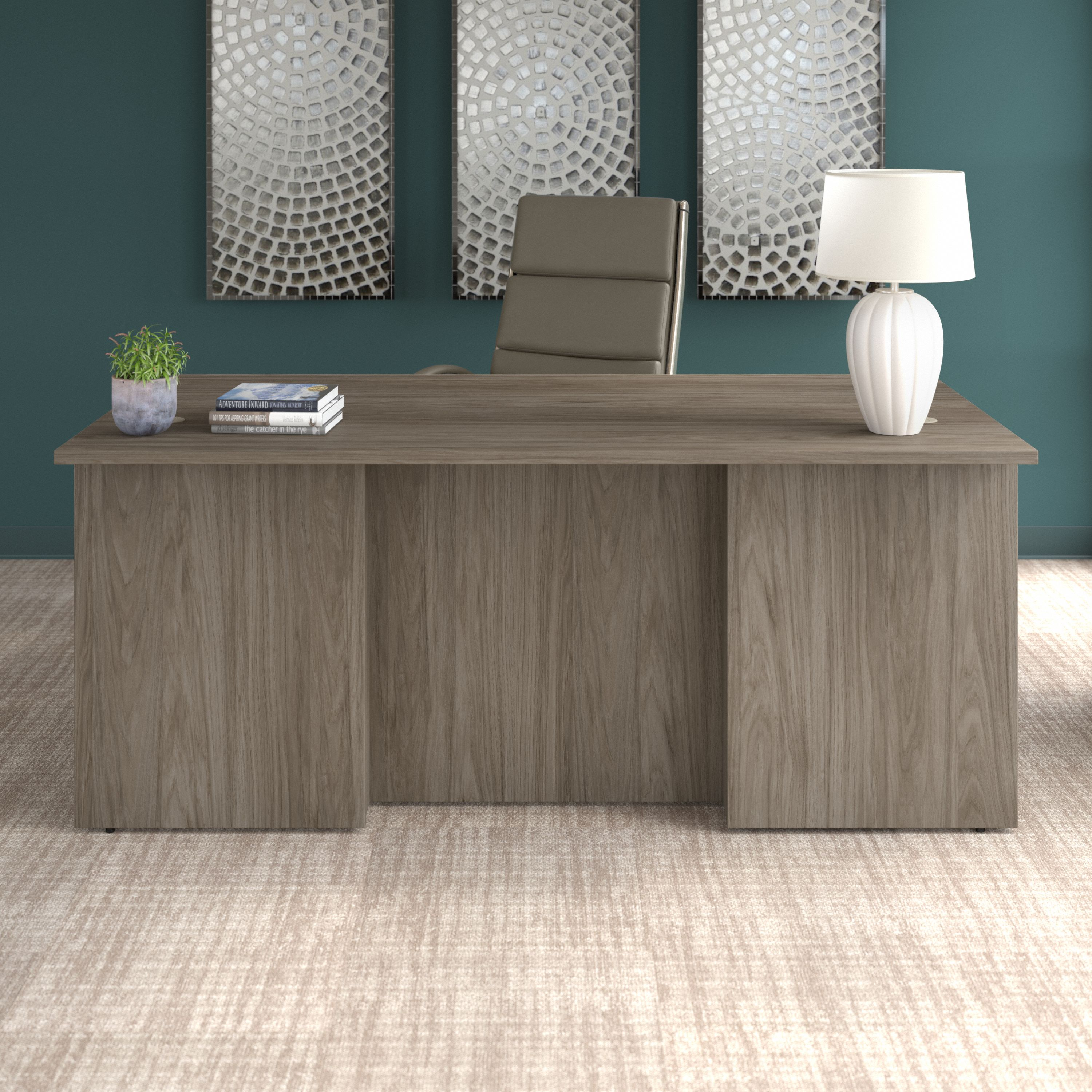 Shop Bush Business Furniture Office 500 72W x 36D Executive Desk 01 OFD172MHK #color_modern hickory