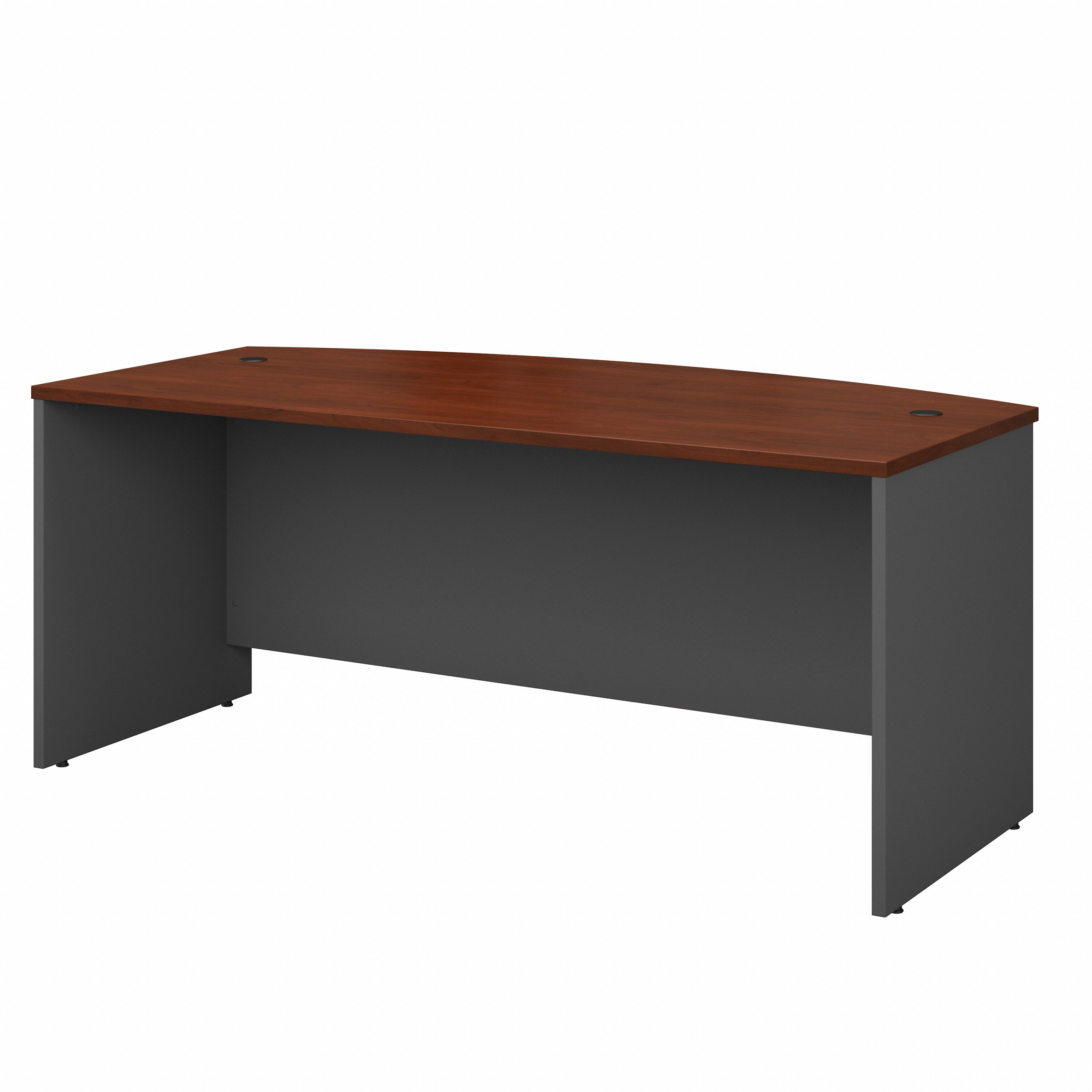 Shop Bush Business Furniture Series C 72W x 36D Bow Front Desk 02 WC24446 #color_hansen cherry/graphite gray