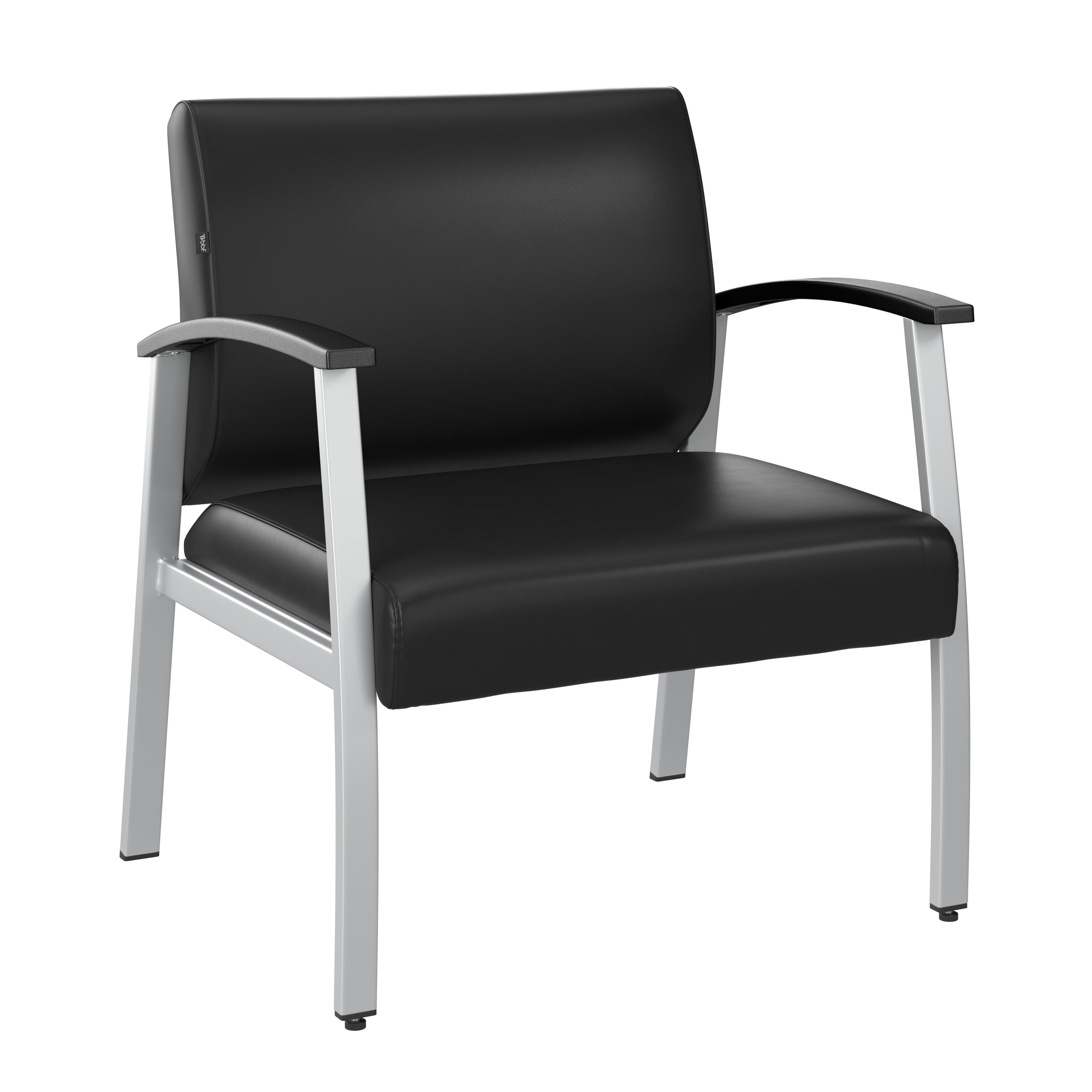 Shop Bush Business Furniture Arrive Bariatric Waiting Room Guest Chair with Arms 02 CH3902BVL-03 #color_black vinyl