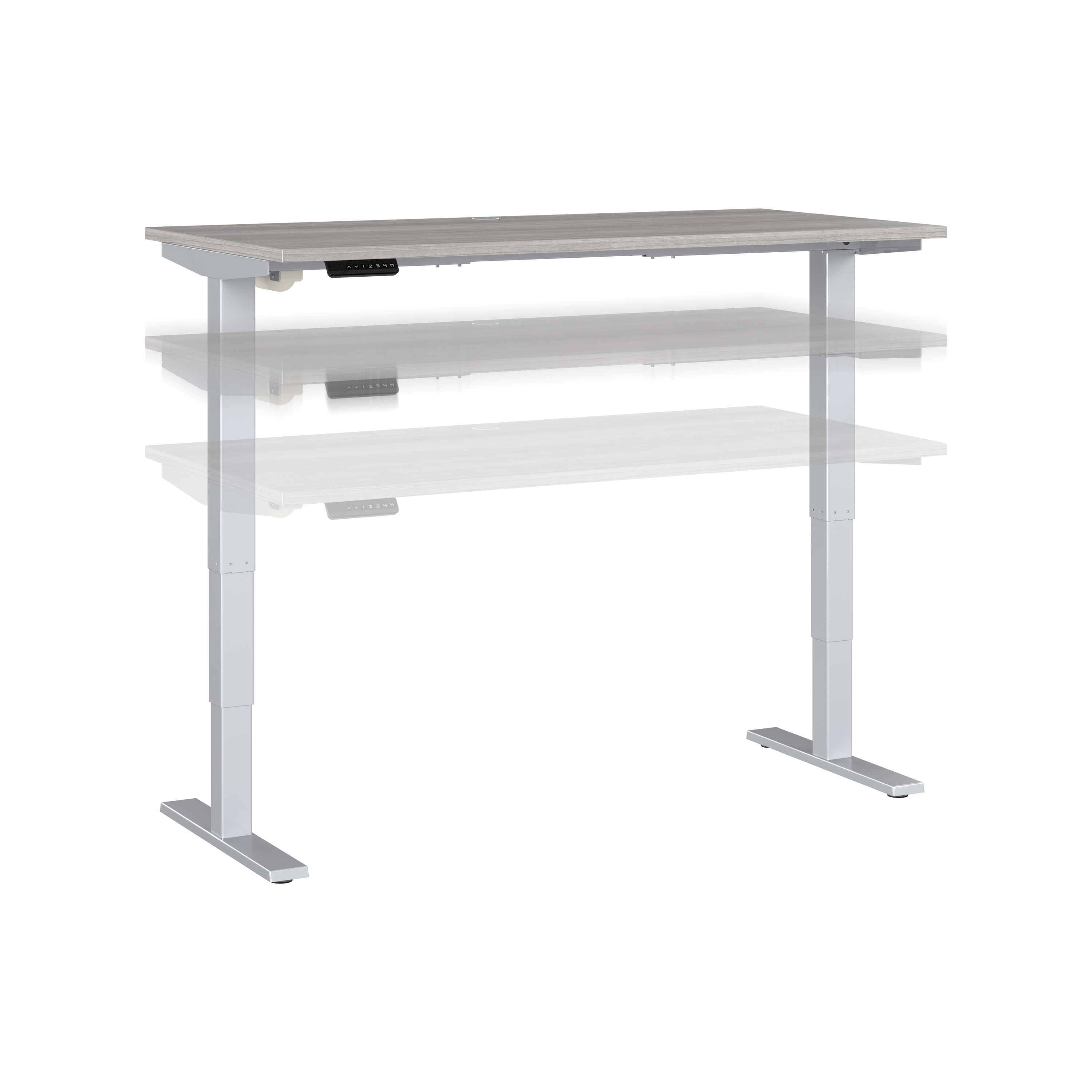 Shop Move 40 Series by Bush Business Furniture 60W x 30D Electric Height Adjustable Standing Desk 02 M4S6030PGSK #color_platinum gray/cool gray metallic