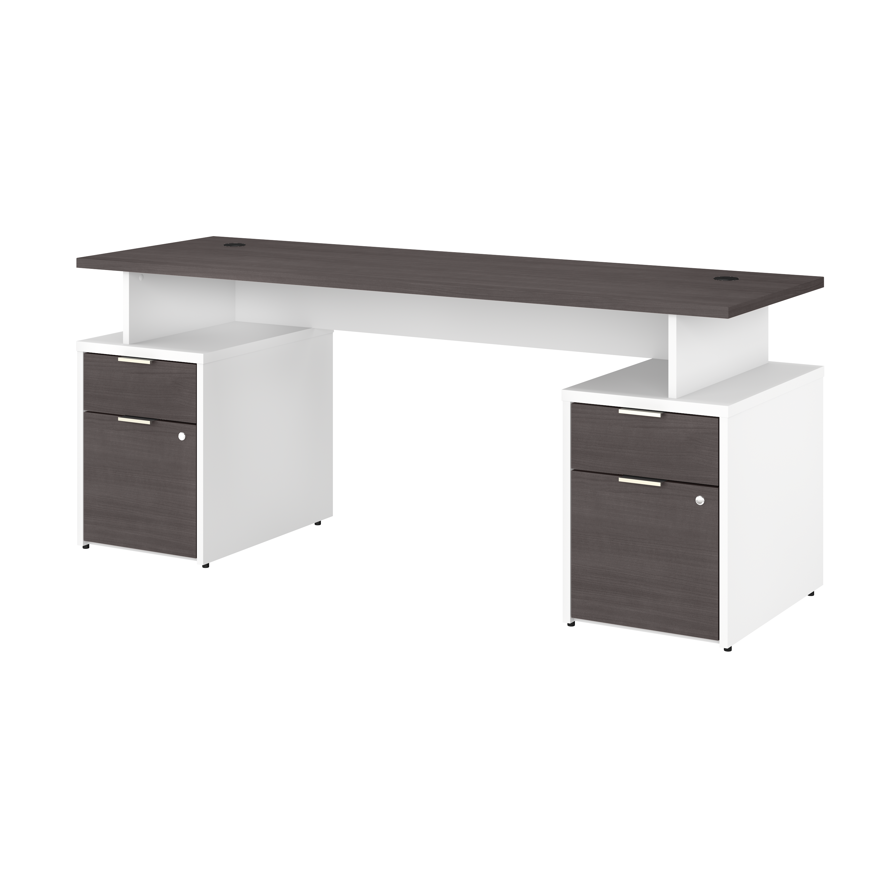 Shop Bush Business Furniture Jamestown 72W Desk with 4 Drawers 02 JTN005SGWHSU #color_storm gray/white