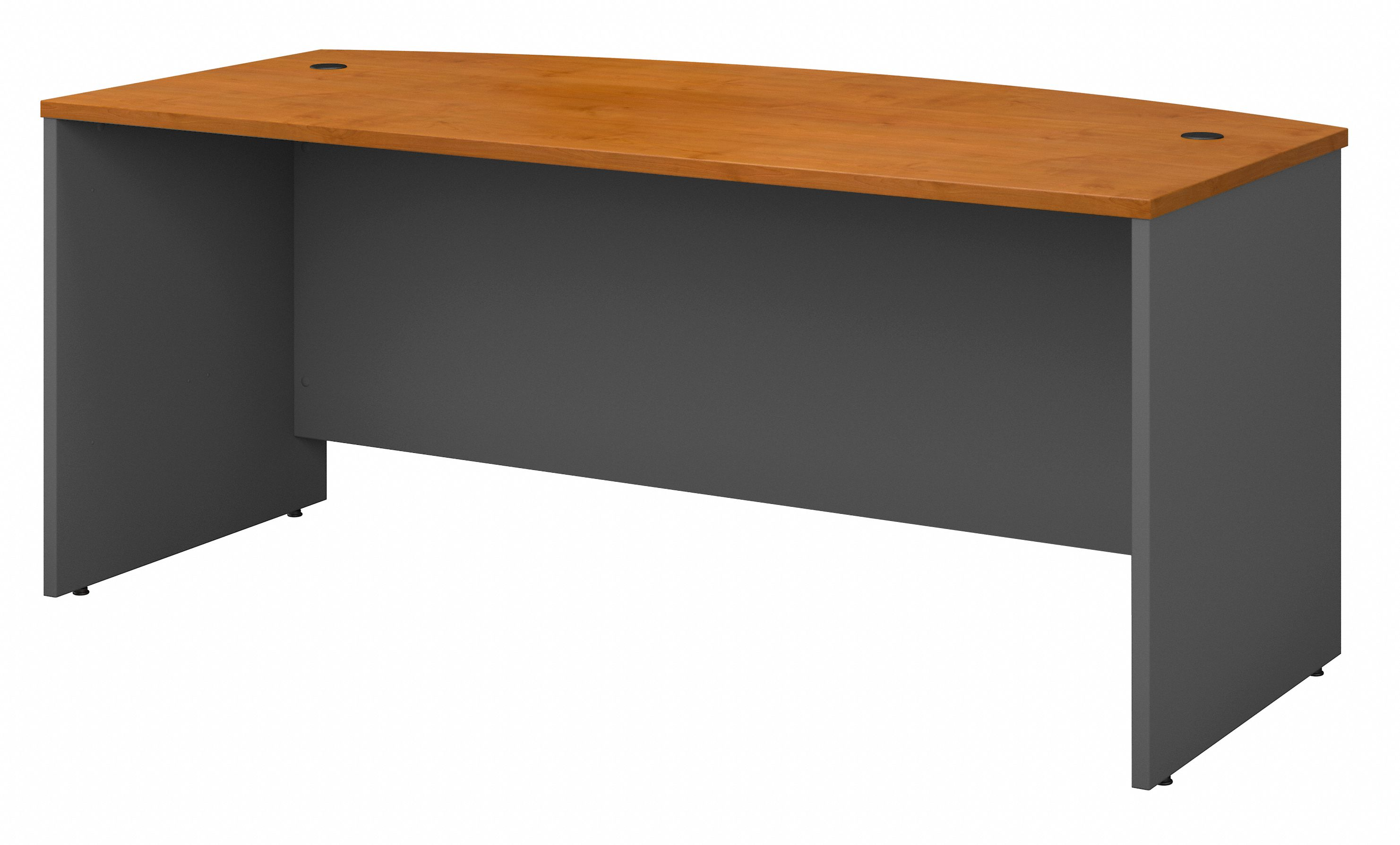 Shop Bush Business Furniture Series C 72W x 36D Bow Front Desk 02 WC72446 #color_natural cherry/graphite gray