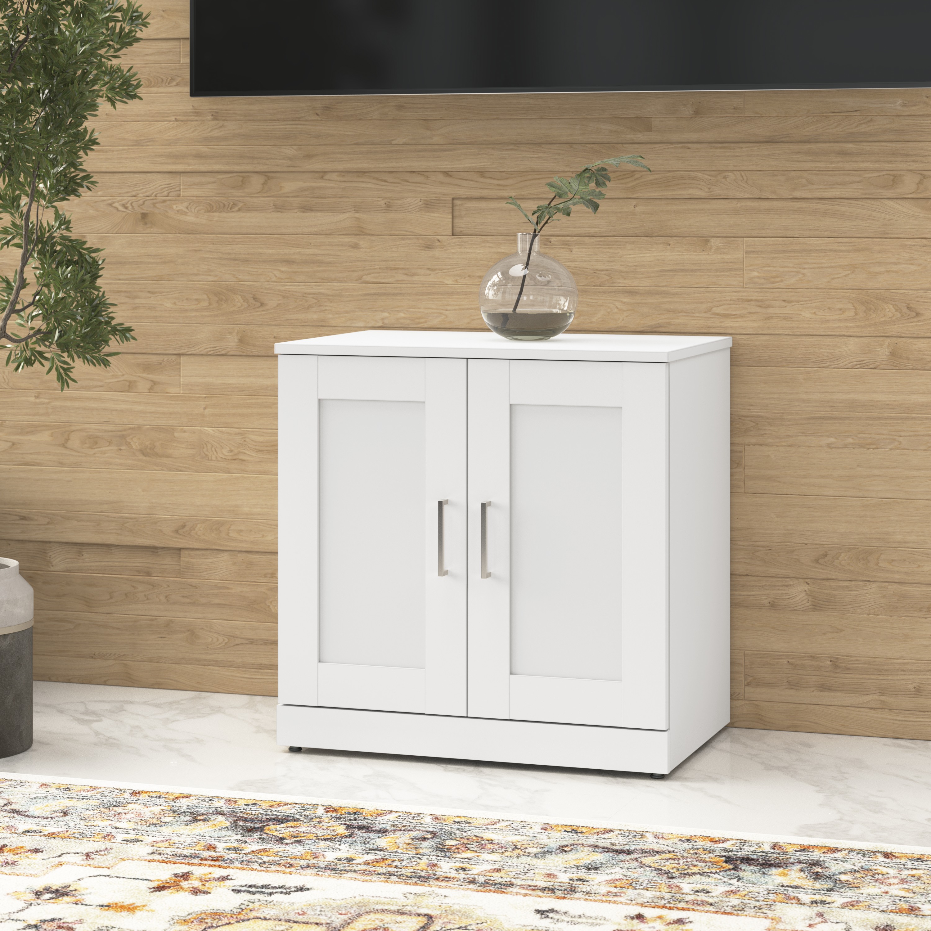 Shop Bush Business Furniture Hampton Heights 30W Storage Cabinet with Doors 06 HHS130WH #color_white