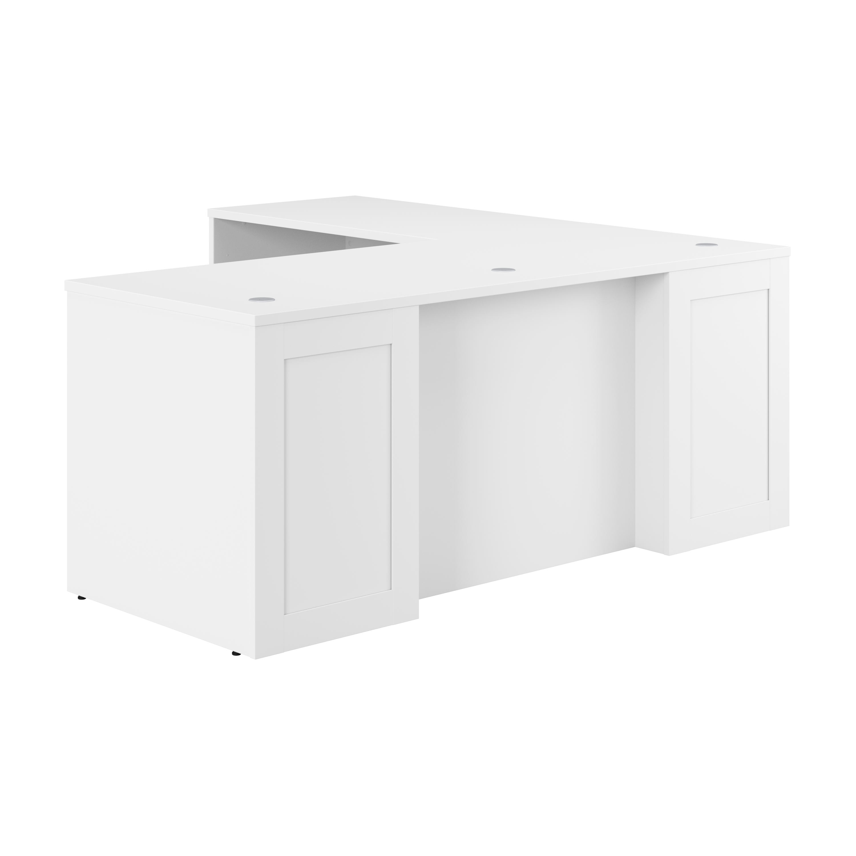 Shop Bush Business Furniture Hampton Heights 72W x 30D Executive L-Shaped Desk 02 HHD021WH #color_white
