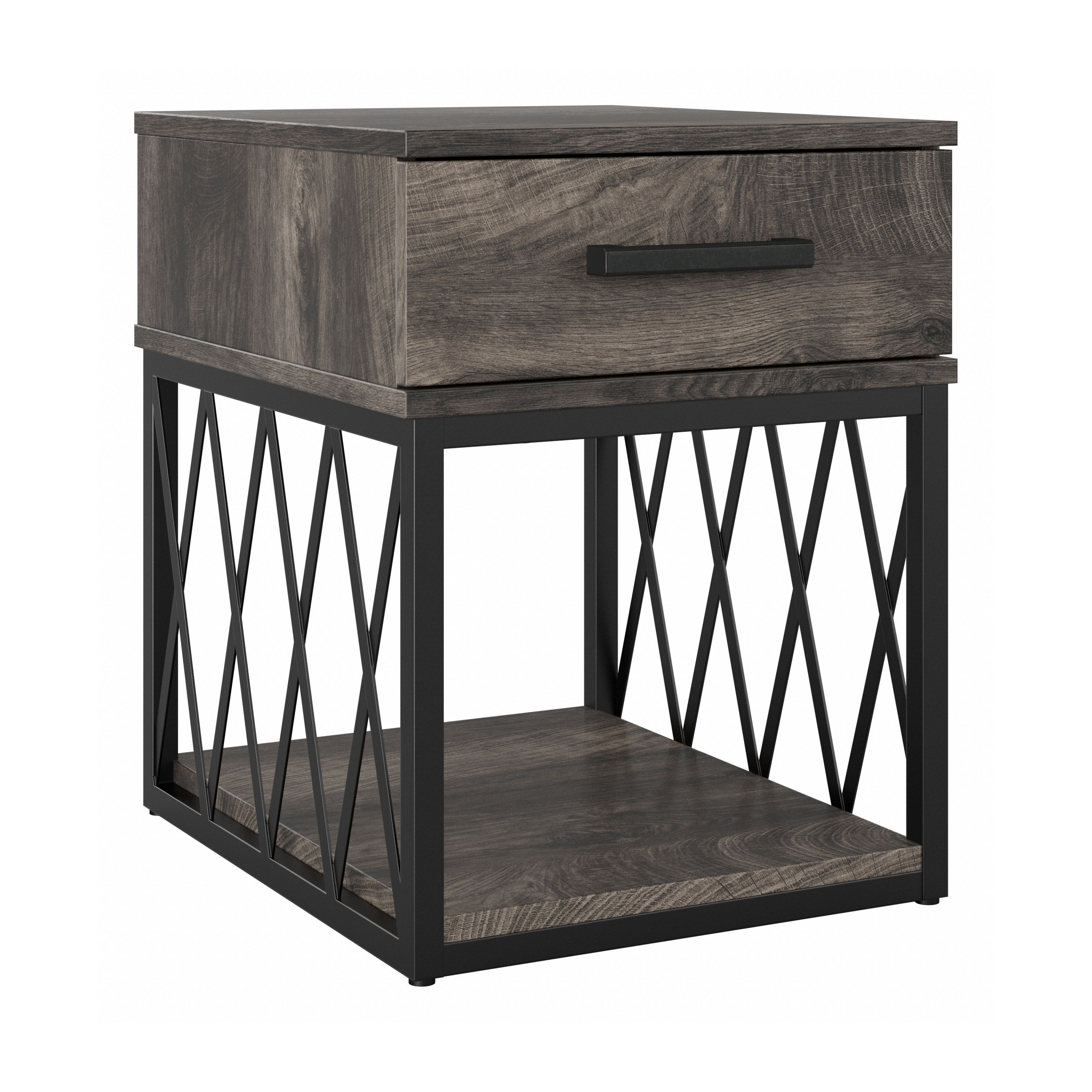 Shop Bush Furniture City Park Industrial End Table with Drawer 02 CPT118GH-03 #color_dark gray hickory