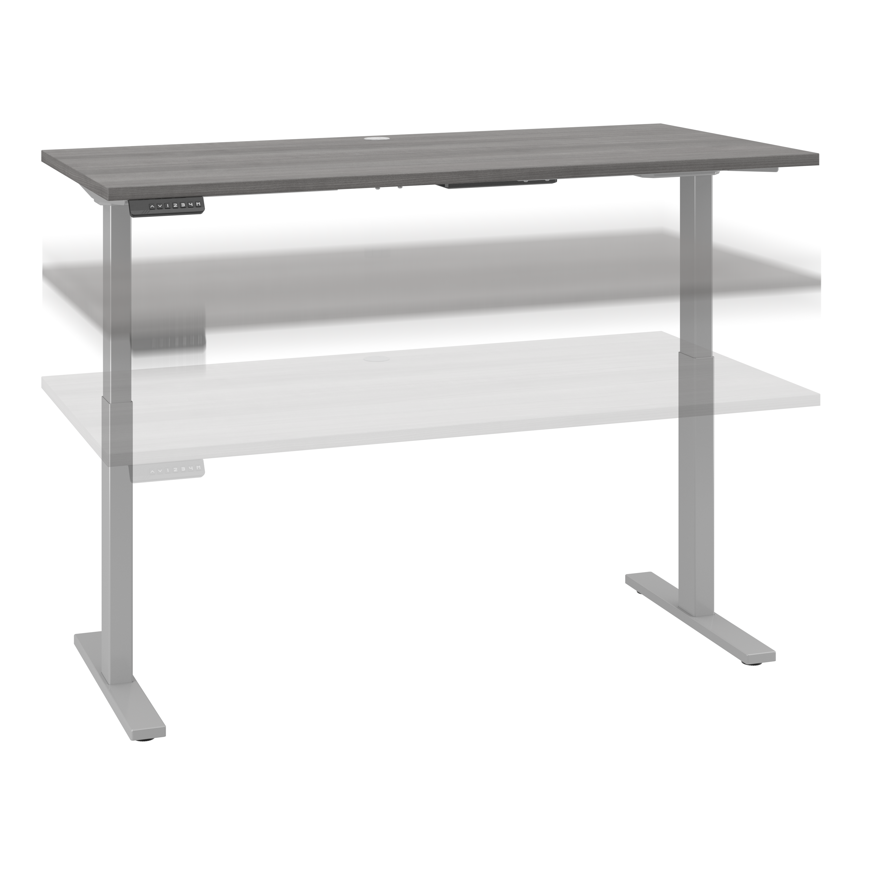 Shop Move 60 Series by Bush Business Furniture 60W x 30D Height Adjustable Standing Desk 02 M6S6030PGSK #color_platinum gray/cool gray metallic