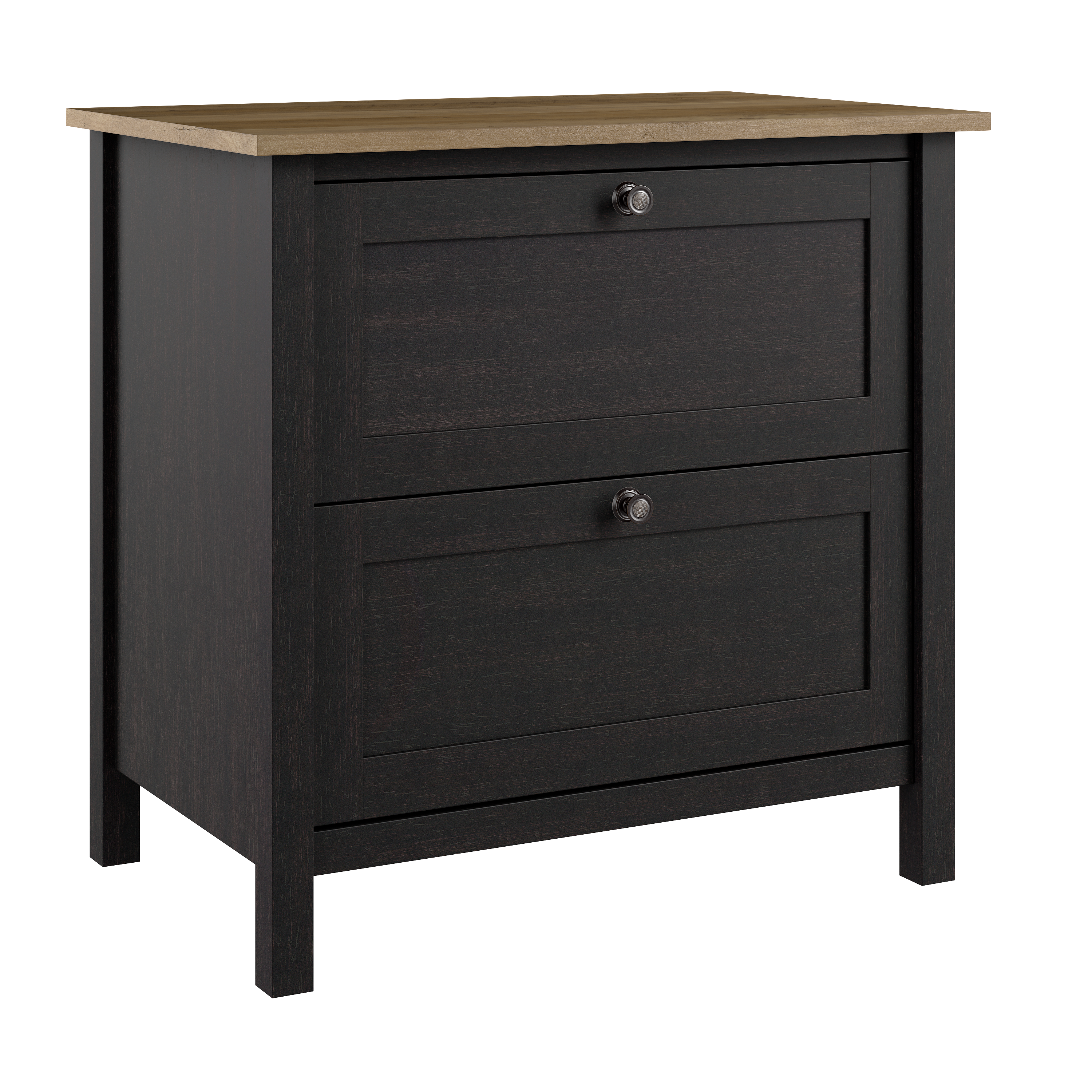 Shop Bush Furniture Mayfield 2 Drawer Lateral File Cabinet 02 MAF131V2P-03 #color_vintage black/reclaimed pine