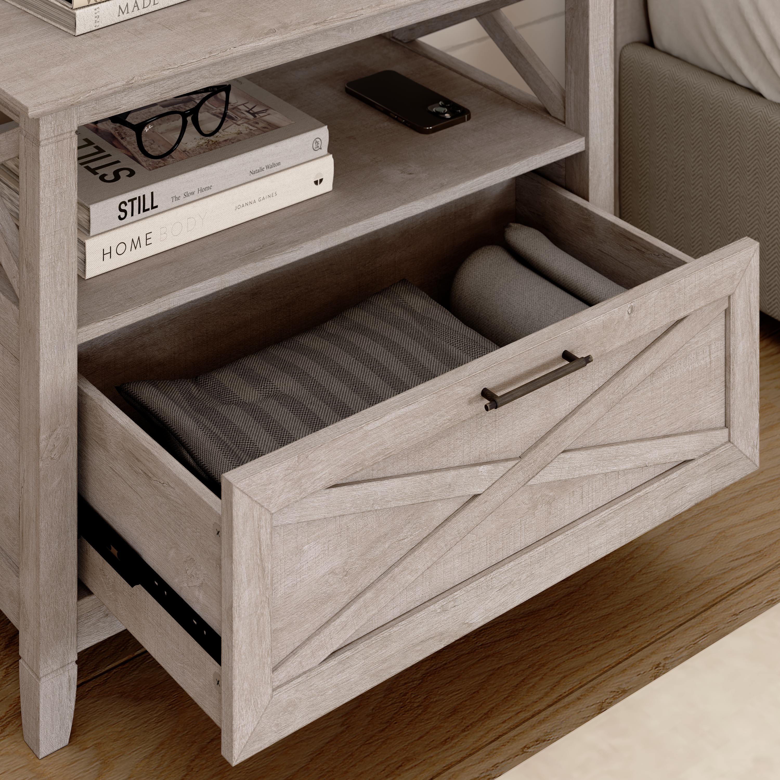 Bush Home Key West 32W Nightstand with Drawer - Set of 2