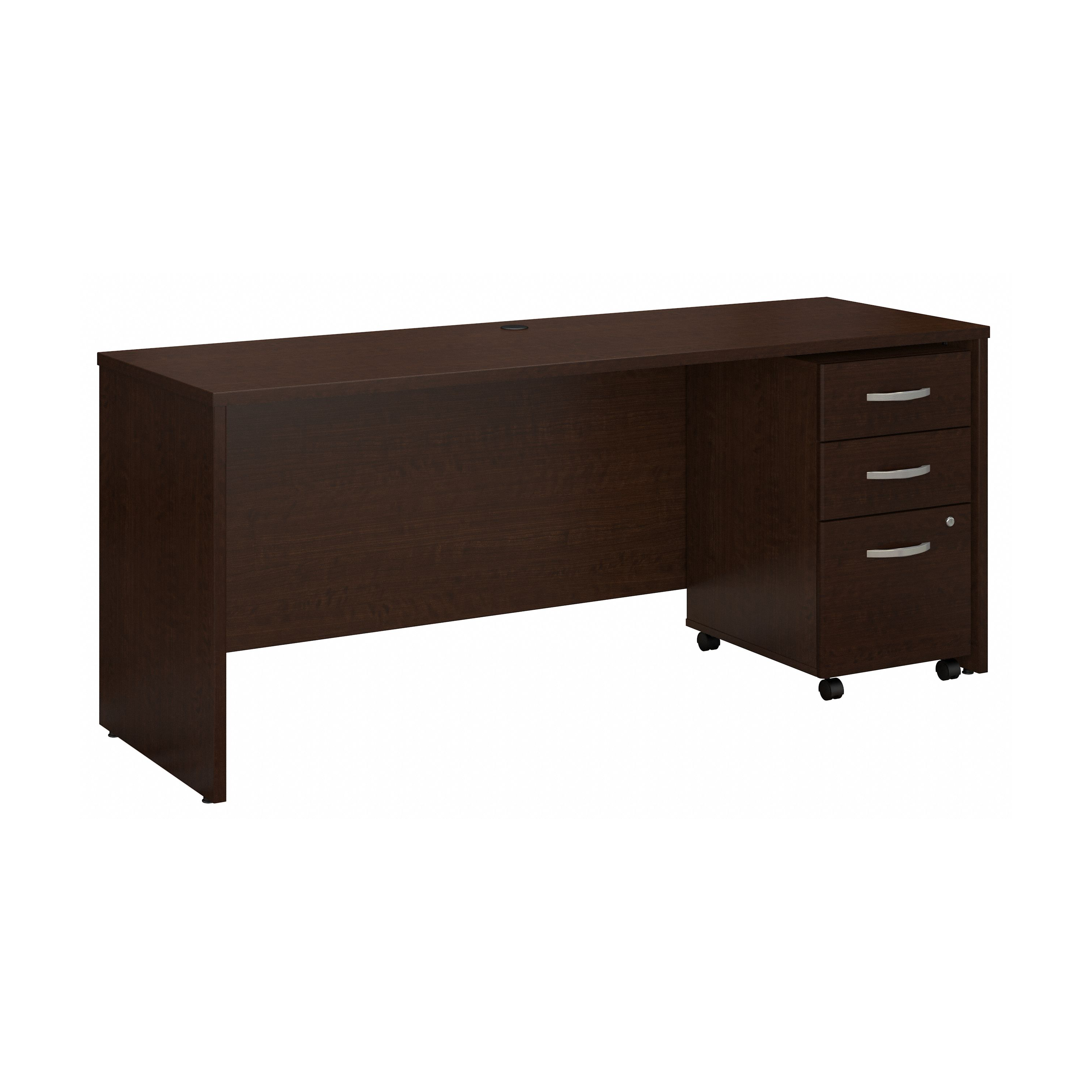Shop Bush Business Furniture Series C 72W x 24D Office Desk with Mobile File Cabinet 02 SRC026MRSU #color_mocha cherry