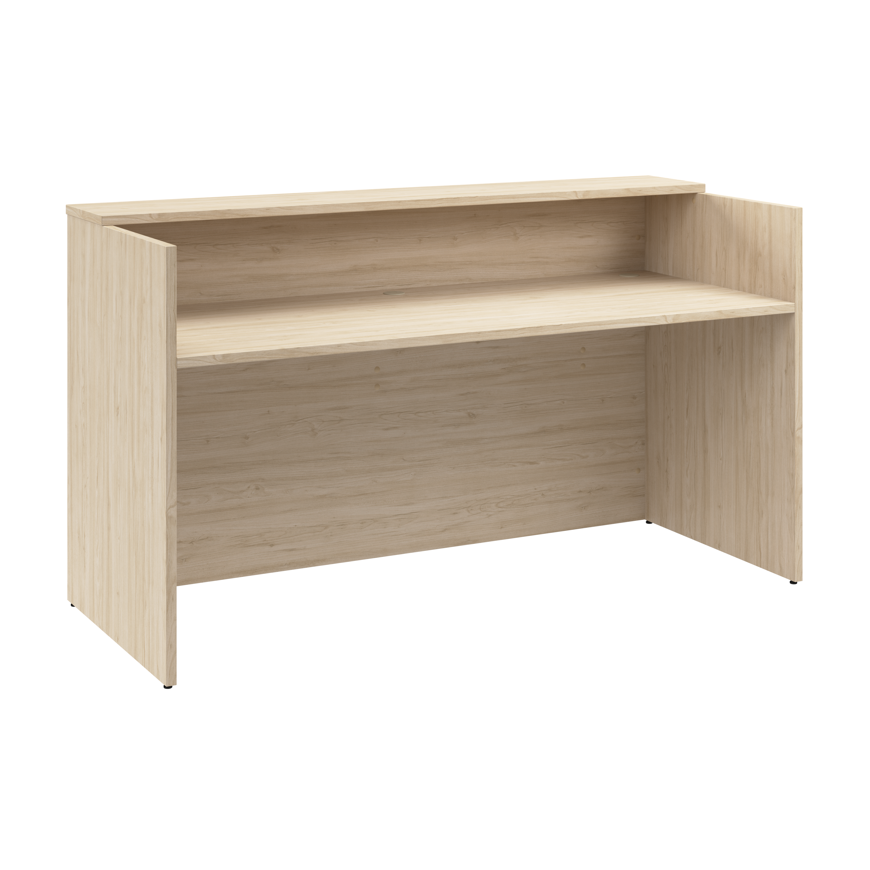 Shop Bush Business Furniture Arrive 72W x 30D Reception Desk with Shelf 02 AVD172NEK #color_natural elm