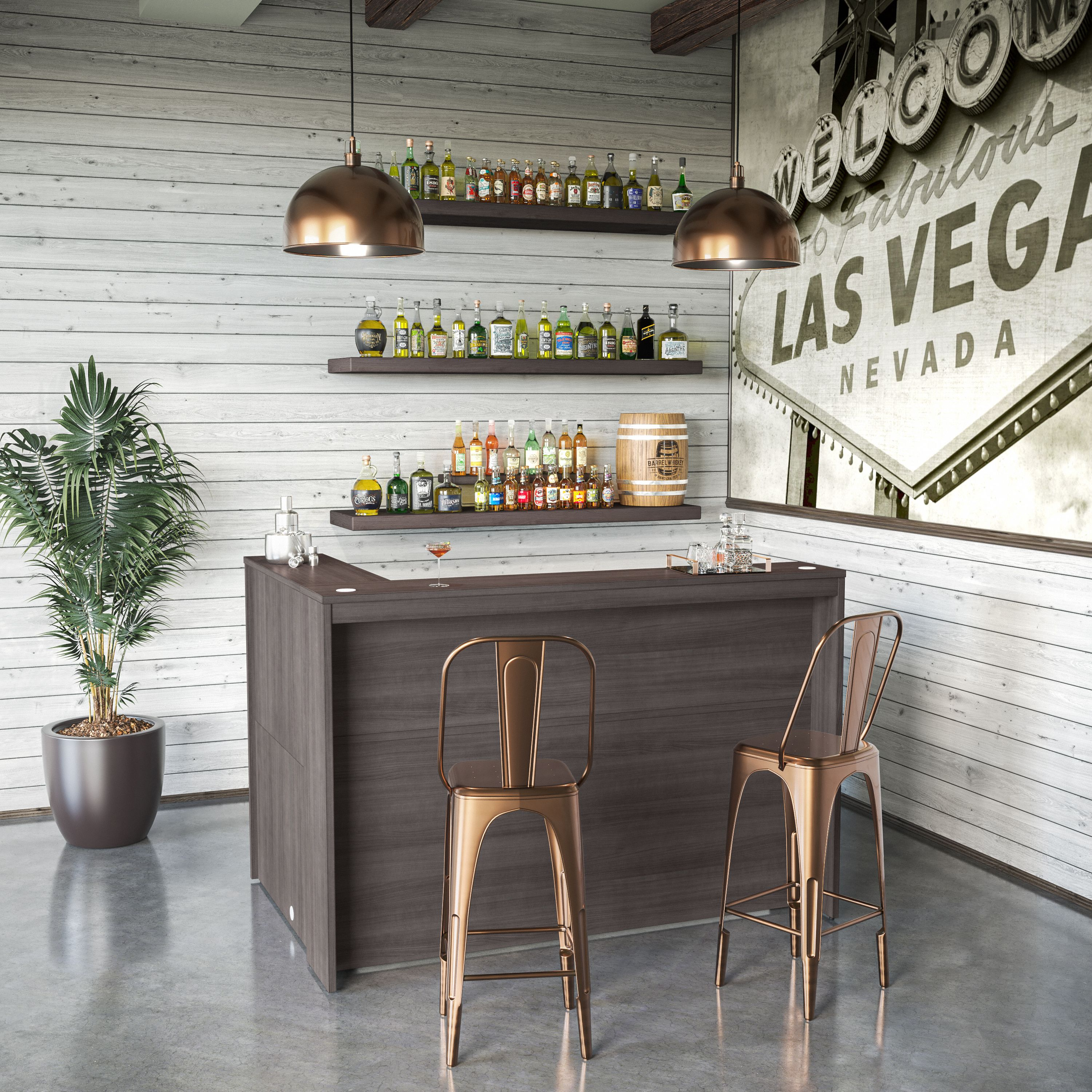 Shop Bush Business Furniture Studio C 72W Corner Bar Cabinet with Shelves 01 SCD572SGK-Z2 #color_storm gray