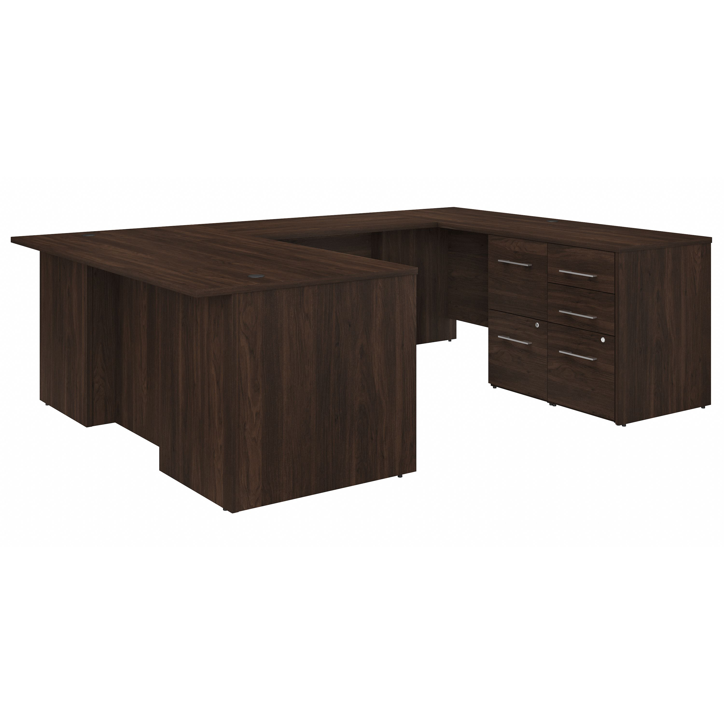 Shop Bush Business Furniture Office 500 72W U Shaped Executive Desk with Drawers 02 OF5002BWSU #color_black walnut
