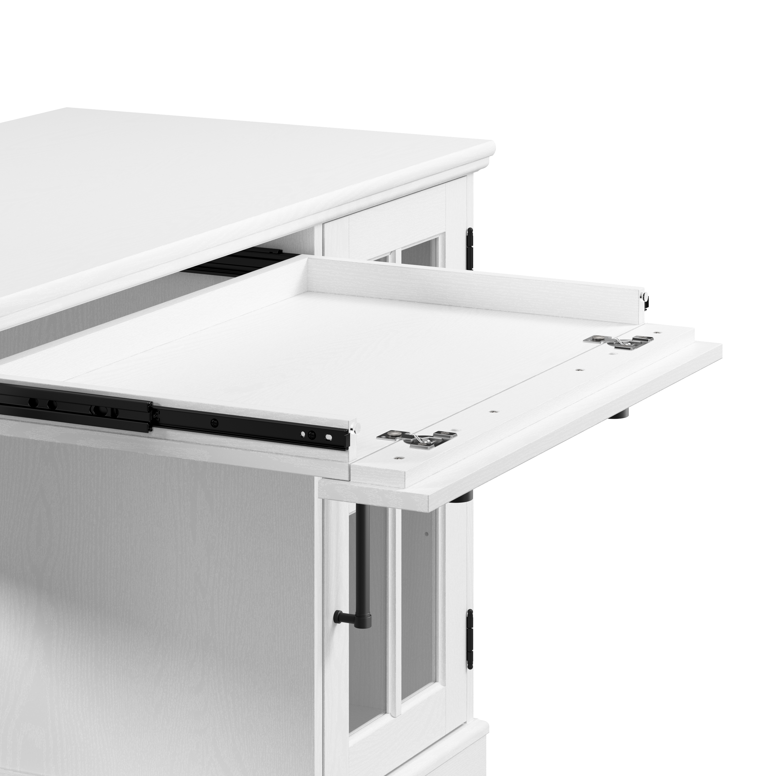 Shop Bush Furniture Westbrook 60W Computer Desk with Storage and Keyboard Tray 04 WBD160WAS-03K #color_white ash