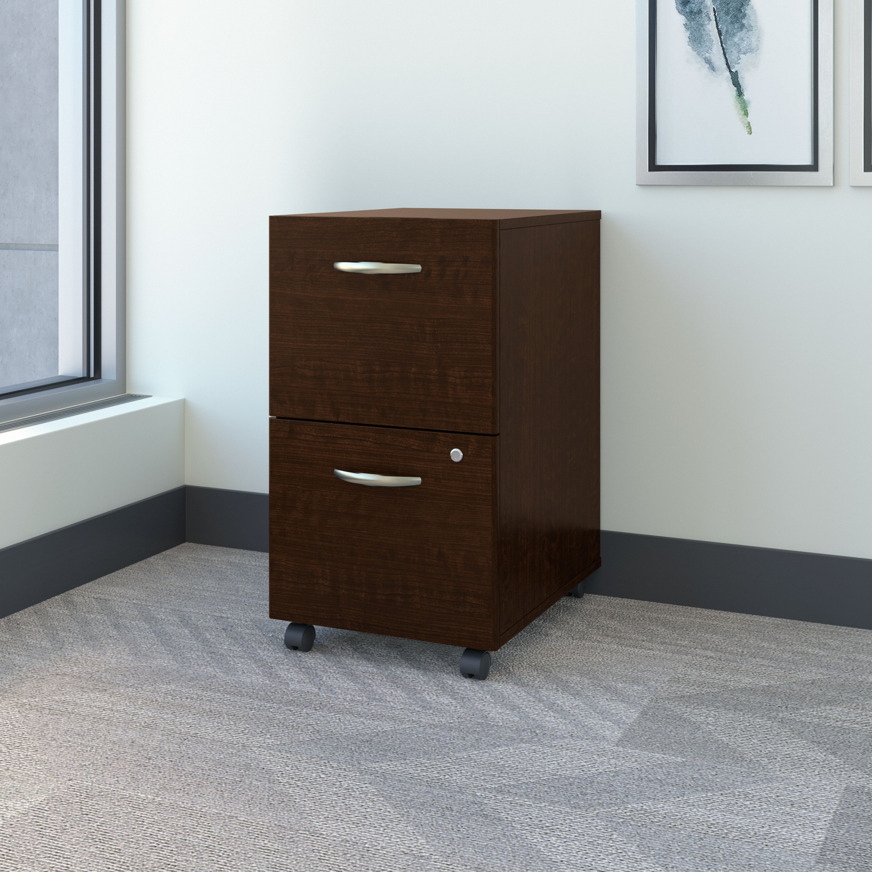 Shop Bush Business Furniture Series C 2 Drawer Mobile File Cabinet - Assembled 01 WC12952SU #color_mocha cherry